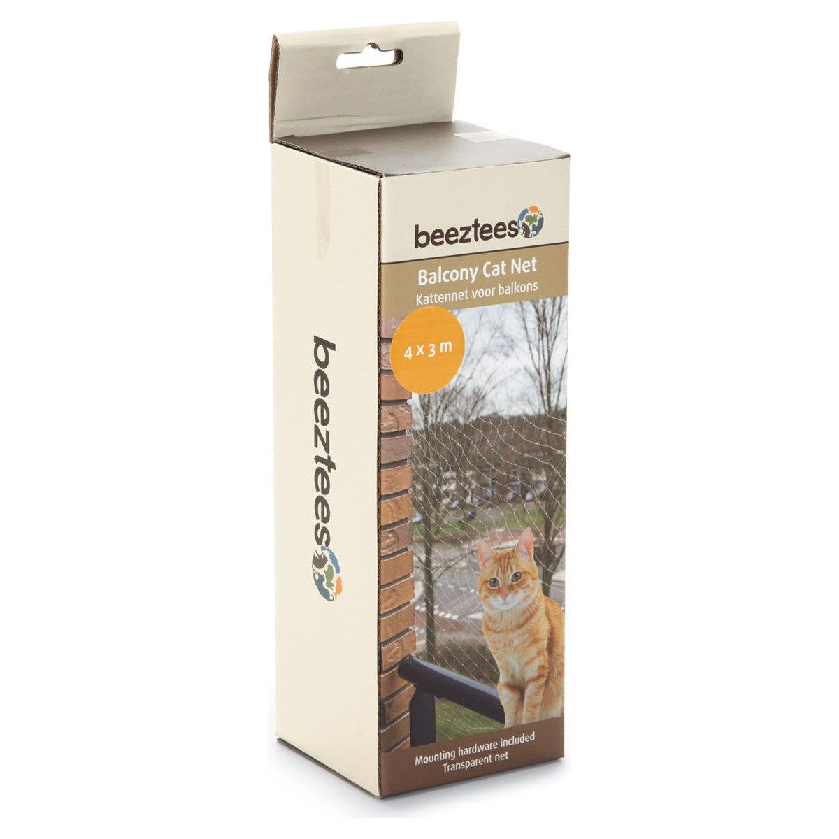 Beeztees Schutznetz Katzennetz für Balkon transparent, BxL: 3x4 m