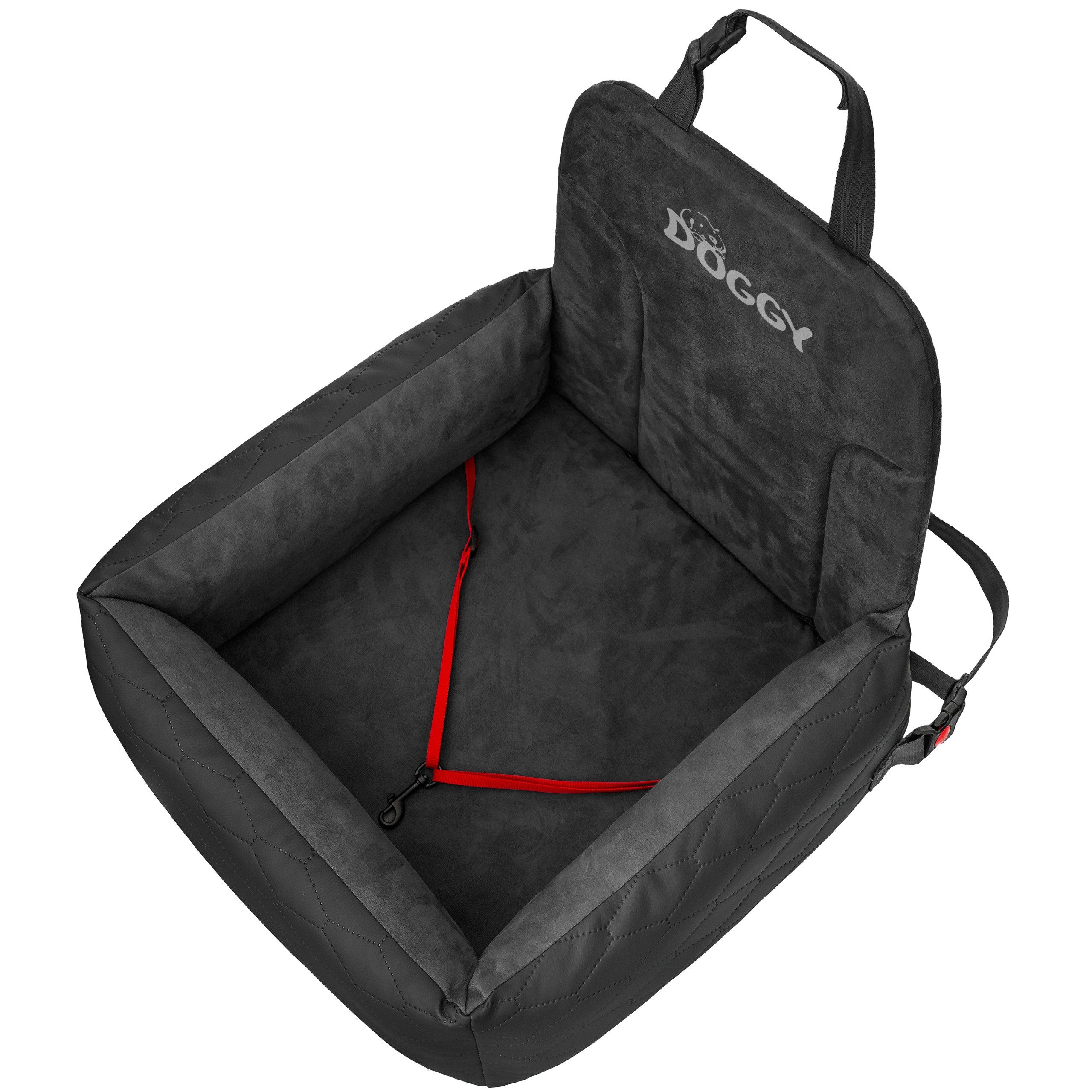 Hobbydog Tier-Autobett Rock Autositz für Hunde und Katzen mit Sicherheitsleine, abnehmbarer Bezug, Antirutschboden, kleine Hunde & Katzen