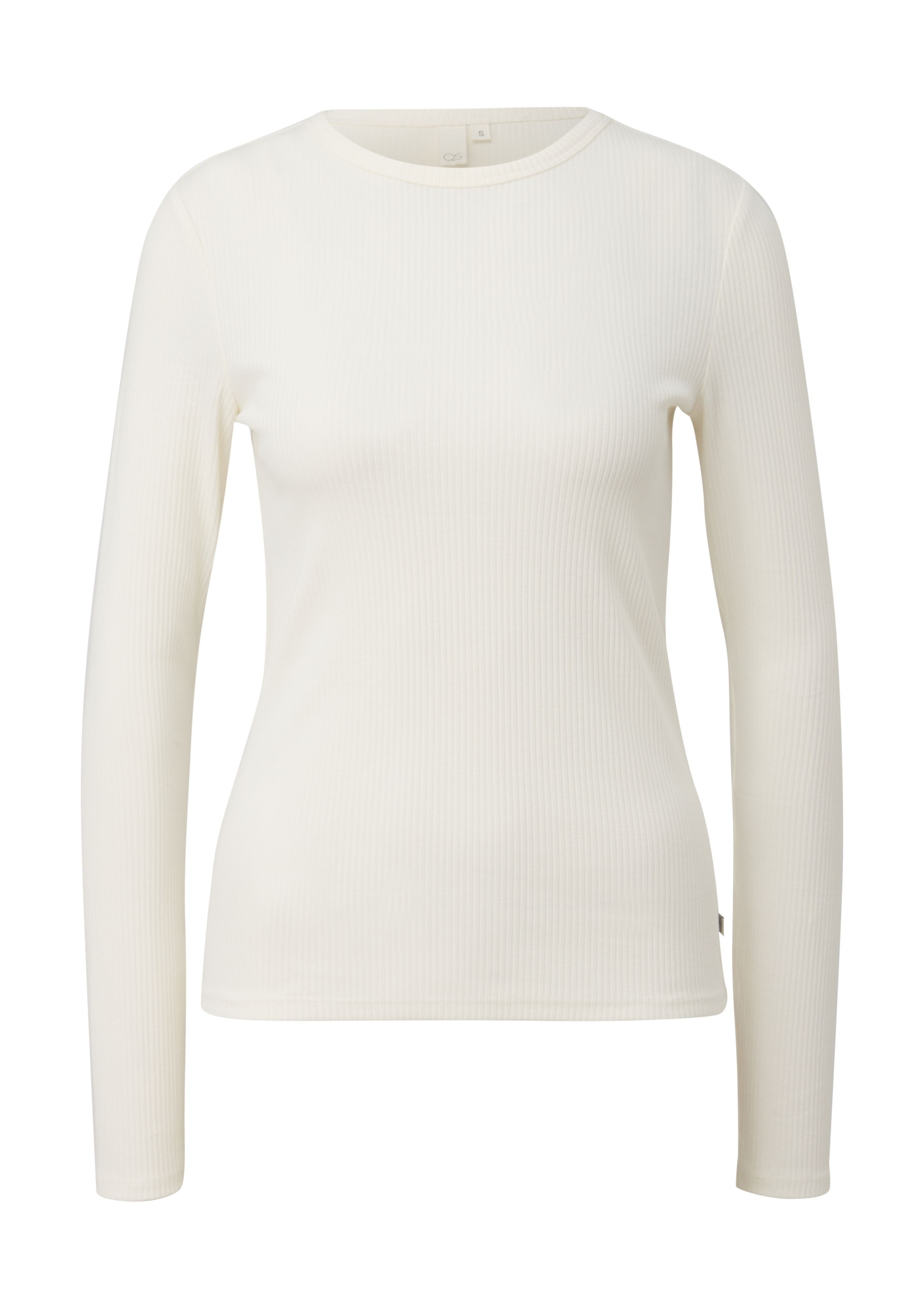 QS Langarmshirt Geripptes Longsleeve im Slim günstig online kaufen