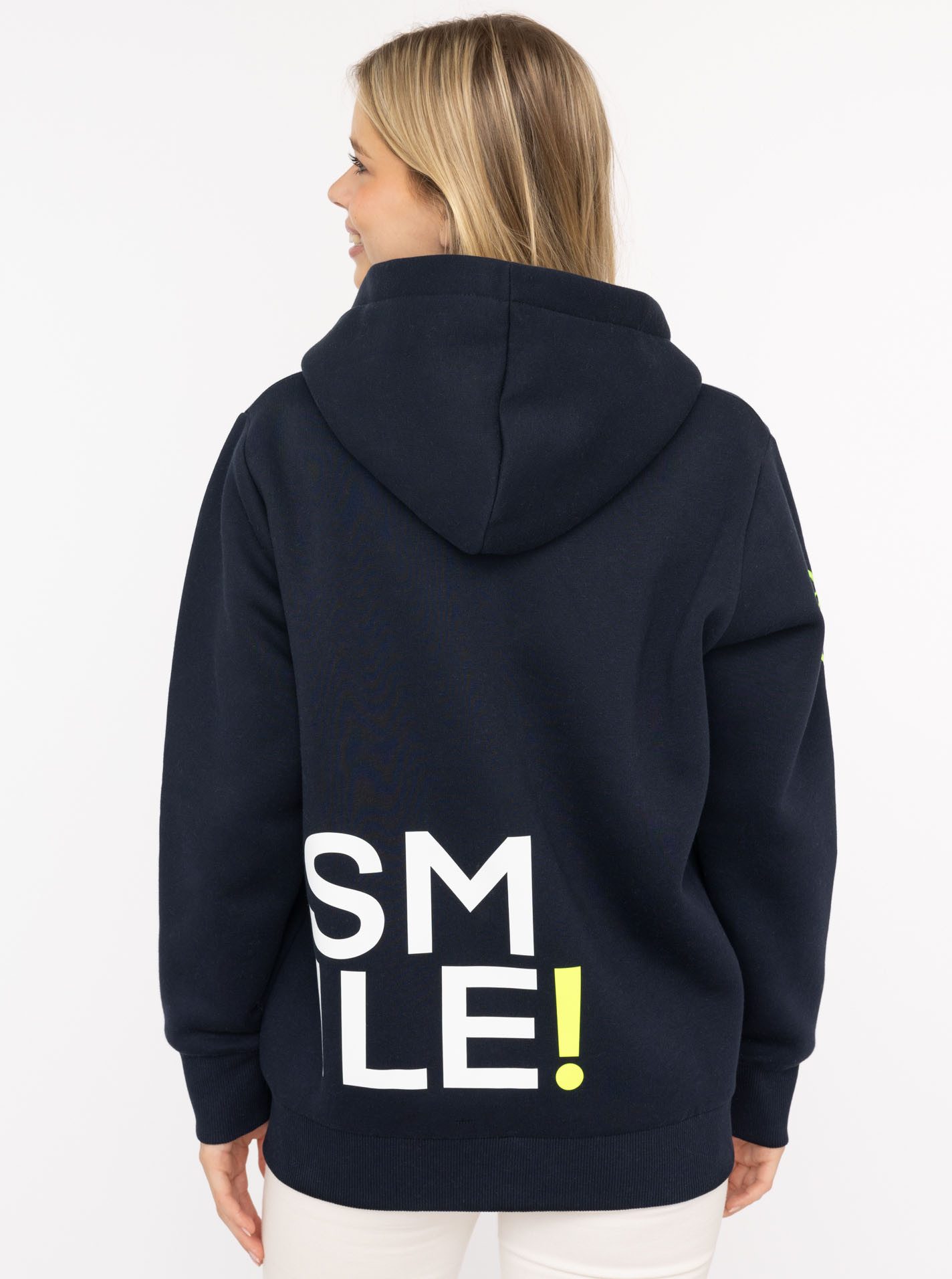 Zwillingsherz Kapuzensweatjacke "Alissa" mit SMILE, gesticktem günstig online kaufen