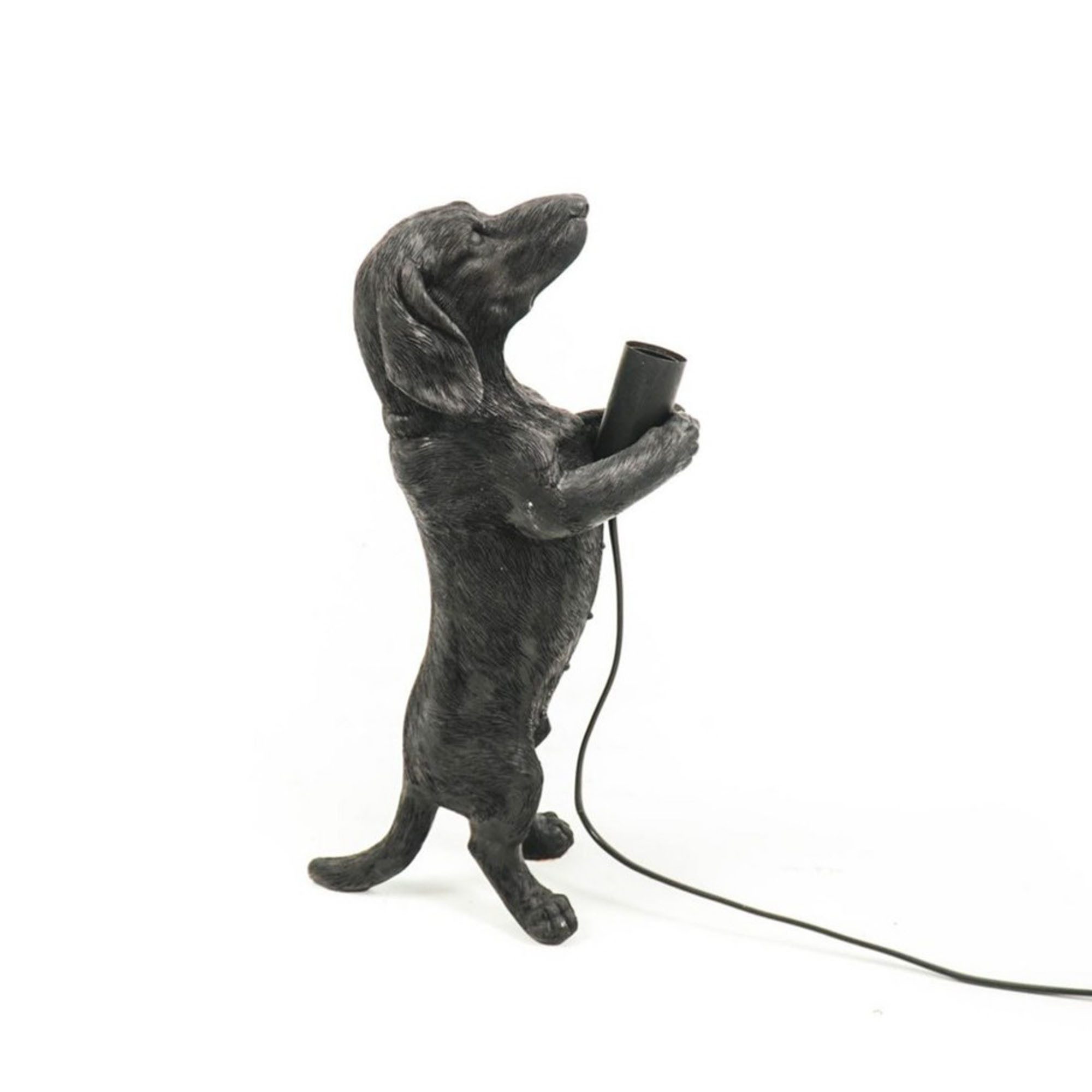 Signature Home Collection Nachttischlampe Tischlampe Hund Dackel aus Polyresin 10x15x38 cm, ohne Leuchtmittel, Nachttischlampe oder Schreibtischlampe niedlicher Dackel stehend