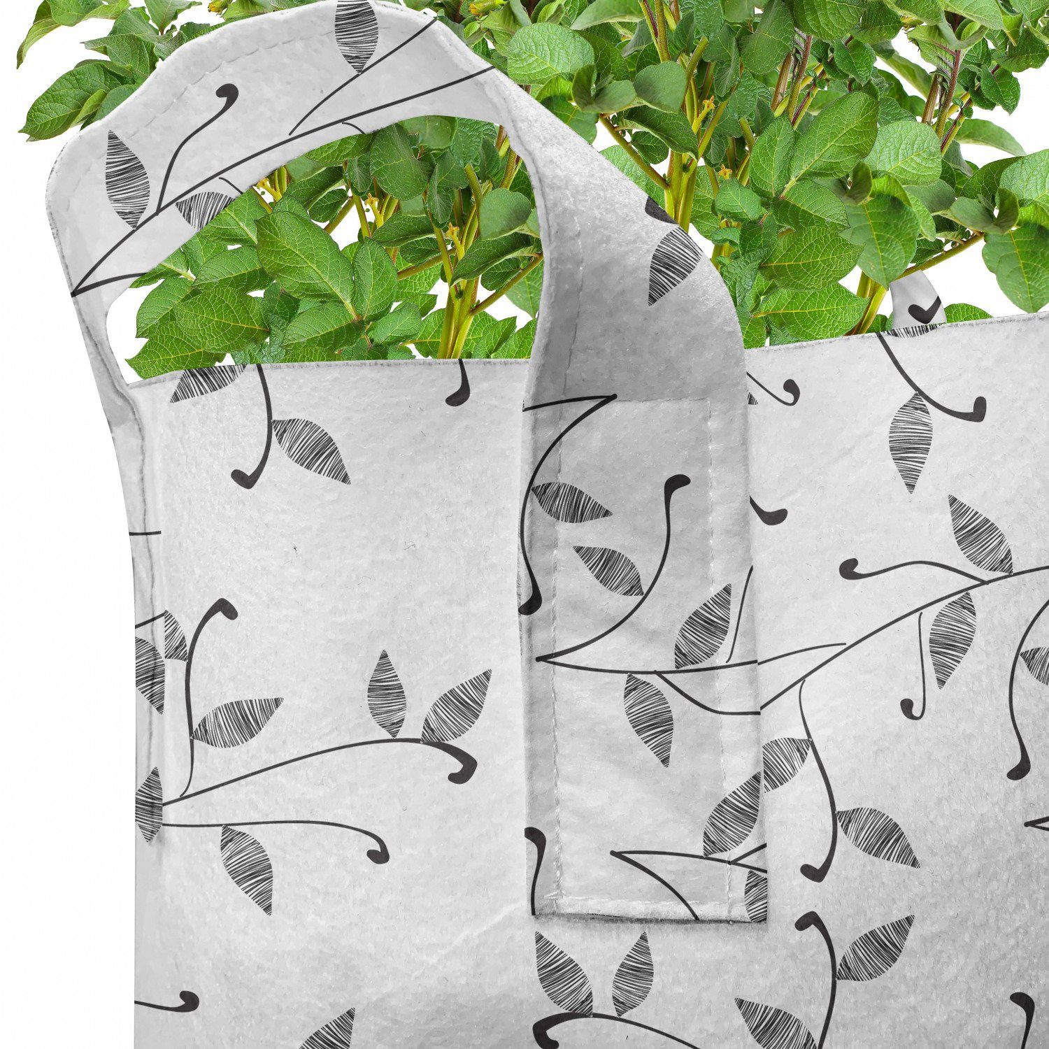 mit Pflanzkübel Griffen Pflanzen, für Abakuhaus Minimalist hochleistungsfähig Blatt Muster Stofftöpfe Eco
