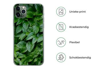 MuchoWow Handyhülle Grüne Blätter, Handyhülle Apple iPhone 11 Pro Max, Smartphone-Bumper, Print, Handy