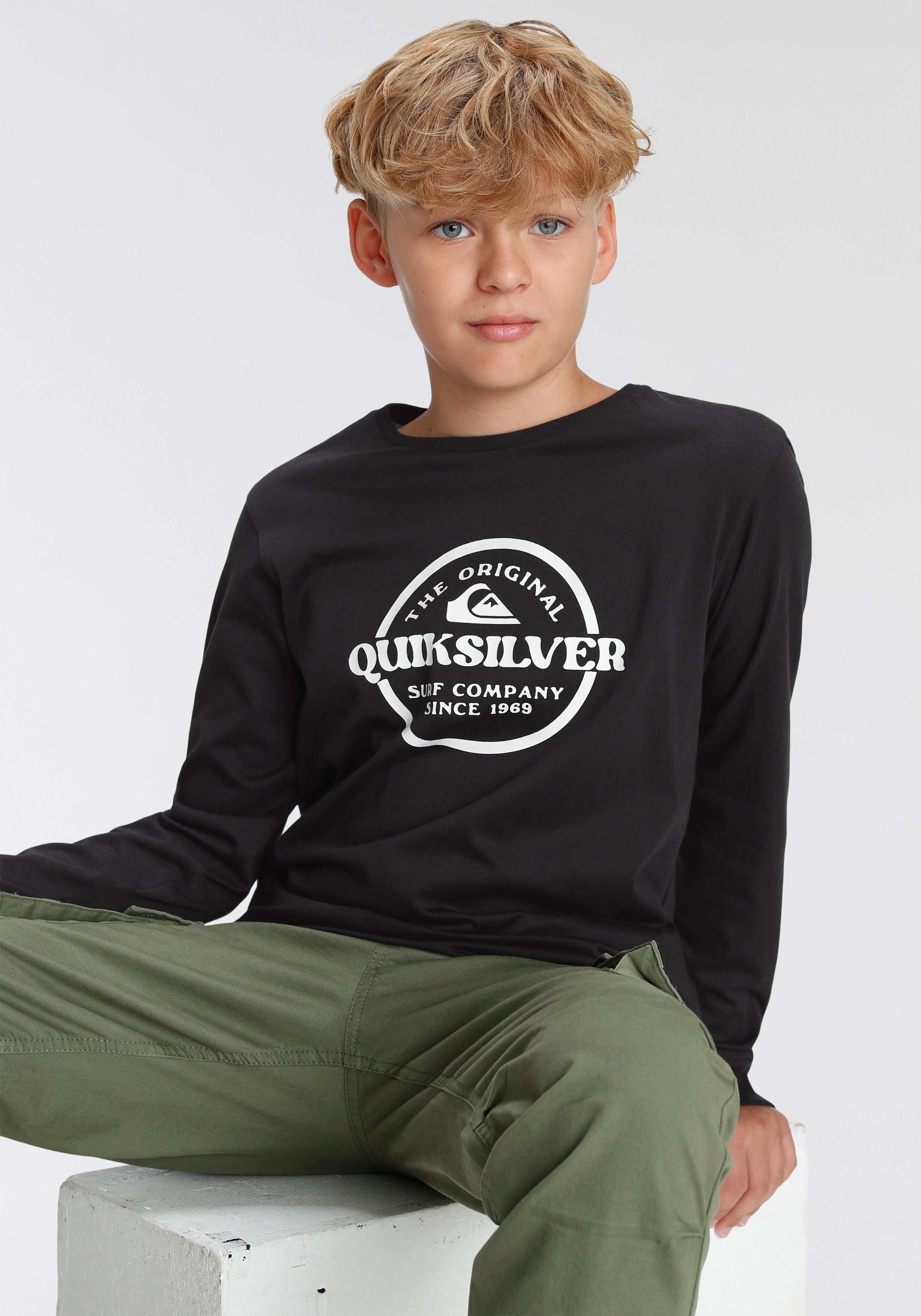 Quiksilver Langarmshirt 2-tlg) Logodruck (Packung, Doppelpack Jungen mit