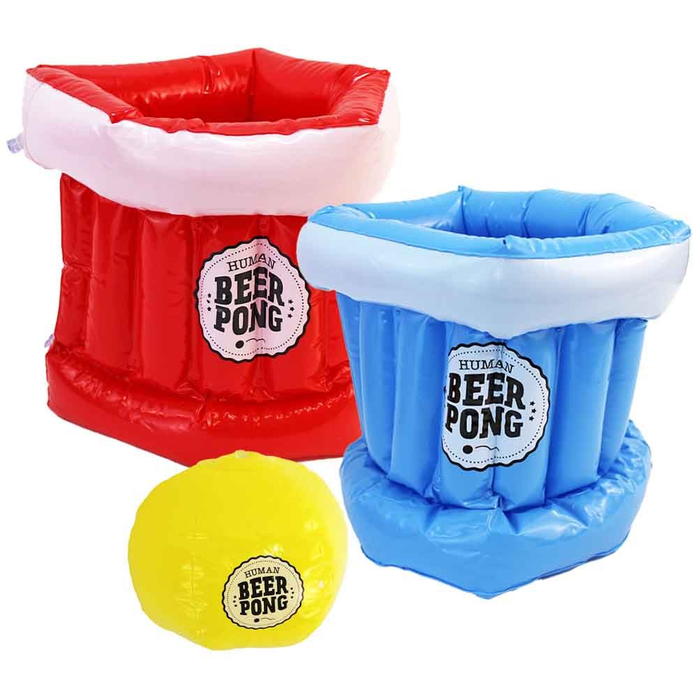 Out of the Blue Spiel Bierpong Hüte aufblasbar mit Ball - ca. 24 cm