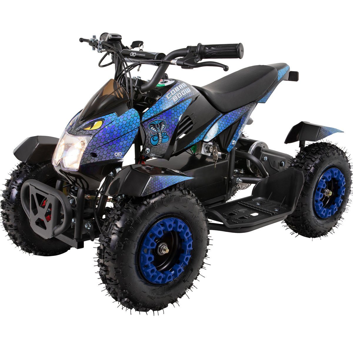Actionbikes Motors Elektro-Kinderquad ATV Cobra 800 W 36 V - Mini Kinder Elektroquad, Belastbarkeit 60 kg, (1-tlg), Kinderquad Elektro ab 5 Jahre - 3 Geschwindigkeitsstufen bis 30 km/h