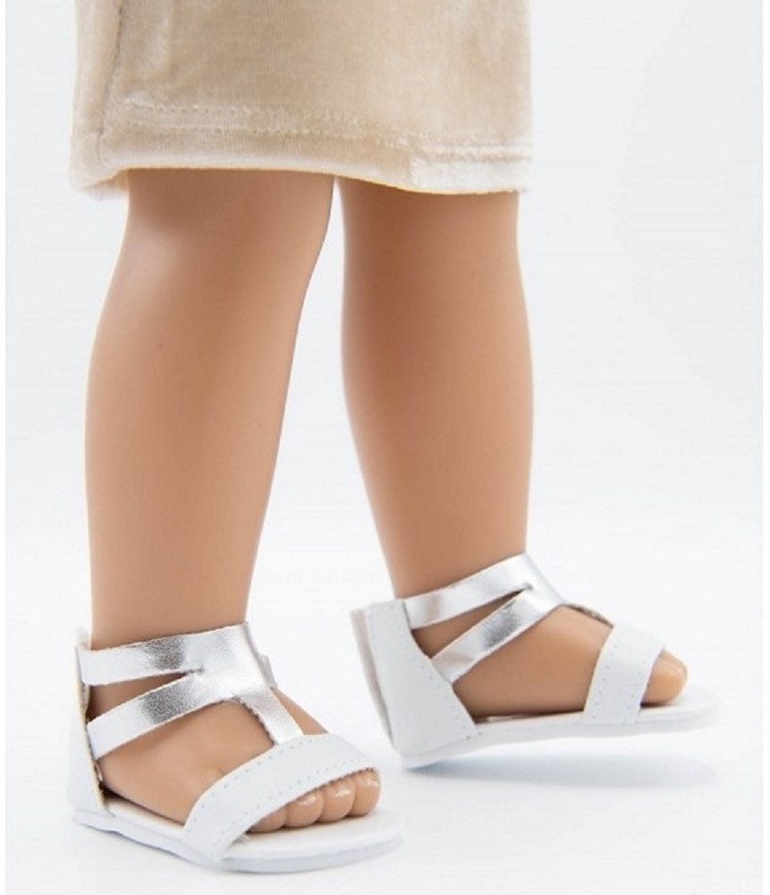I´m a Girly Puppenkleidung Puppenschuhe Puppensandale weiß silber Puppenbek günstig online kaufen