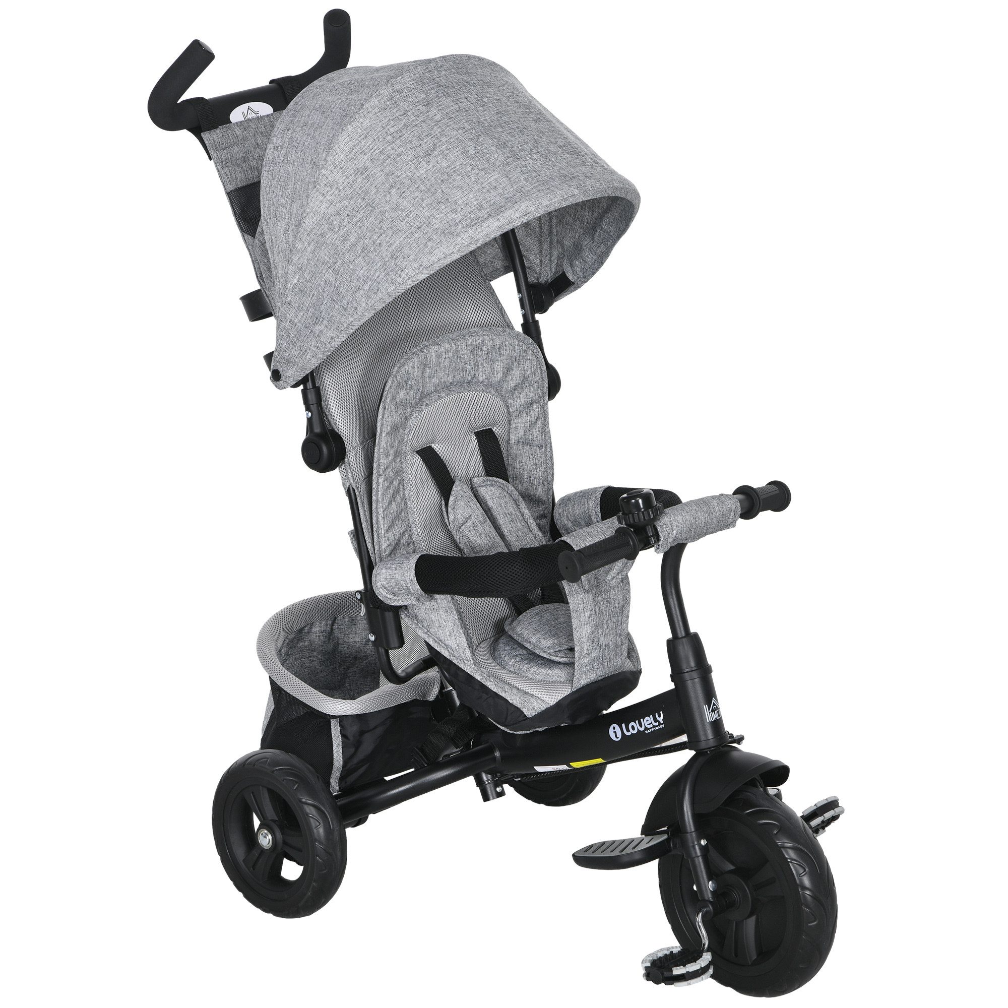 FELIXLEO Erwachsenendreirad Kinder Dreirad, Kinderfahrrad, Rückenkorb, Becherhalter, Grau