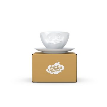 FIFTYEIGHT PRODUCTS Tasse Tasse Lecker weiß - 200 ml - Kaffeetasse Weiß - 1 Stück