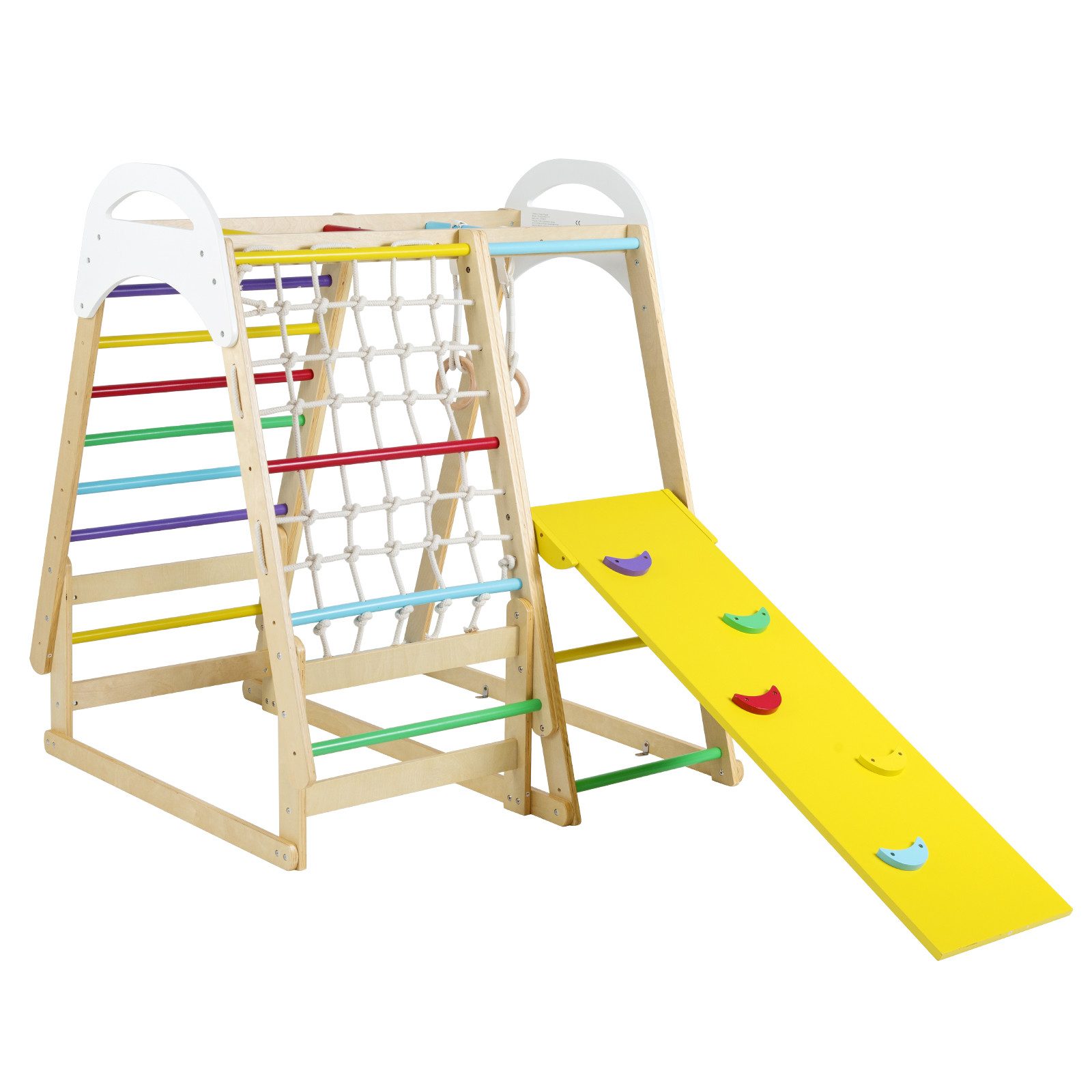 COSTWAY Spielturm 6 in 1 Klettergerüst, Spielhaus, mit Zelt