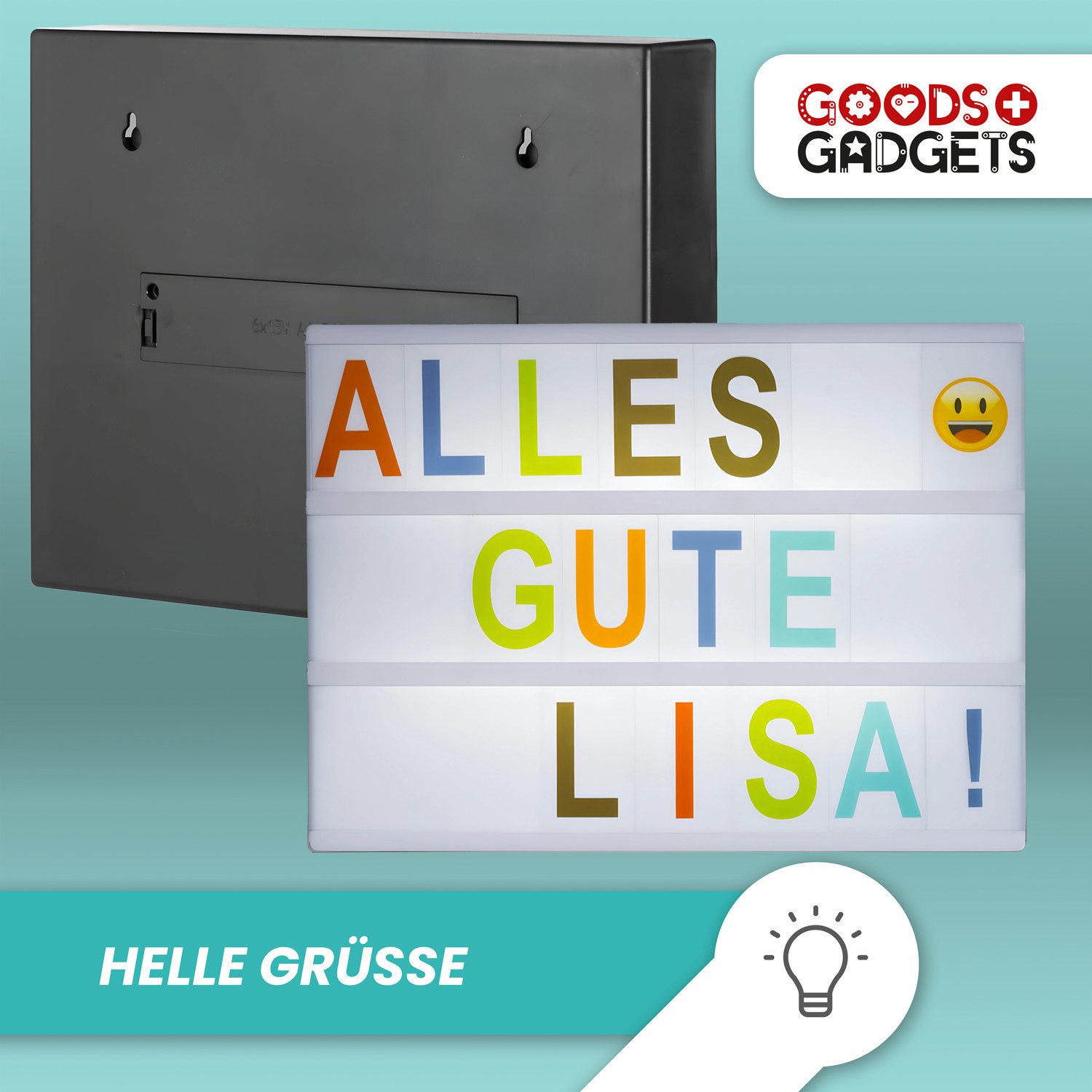 Goods+Gadgets LED Lichtbox Buchstaben Leuchtbox, LED fest integriert, Light-Box Leuchtkasten, LED Leuchtbox Goods+Gadgets LED Lichtbox Buchstaben Leuchtbox, LED fest integriert, Light-Box Leuchtkasten, LED Leuchtbox
