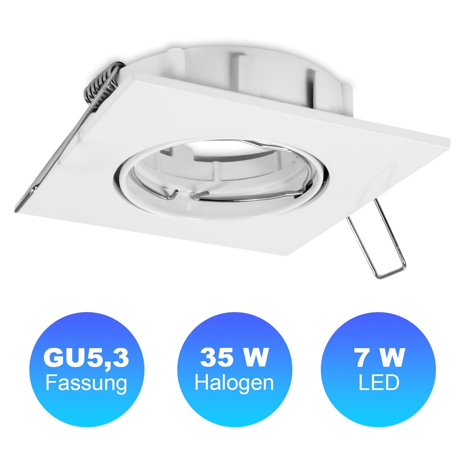 HEITRONIC Лампыfassung Einbaustrahler GU5,3 / MR16 bis 35 Watt, (1-St), schwenkbar um je 30°, einfache Montage, Aluminium