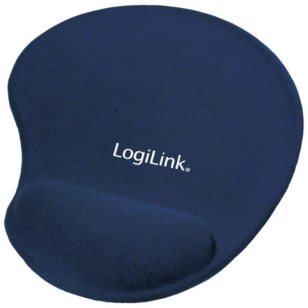 LogiLink Mauspad mit Gel-Handgelenkauflage Silikon rutschfest Blau