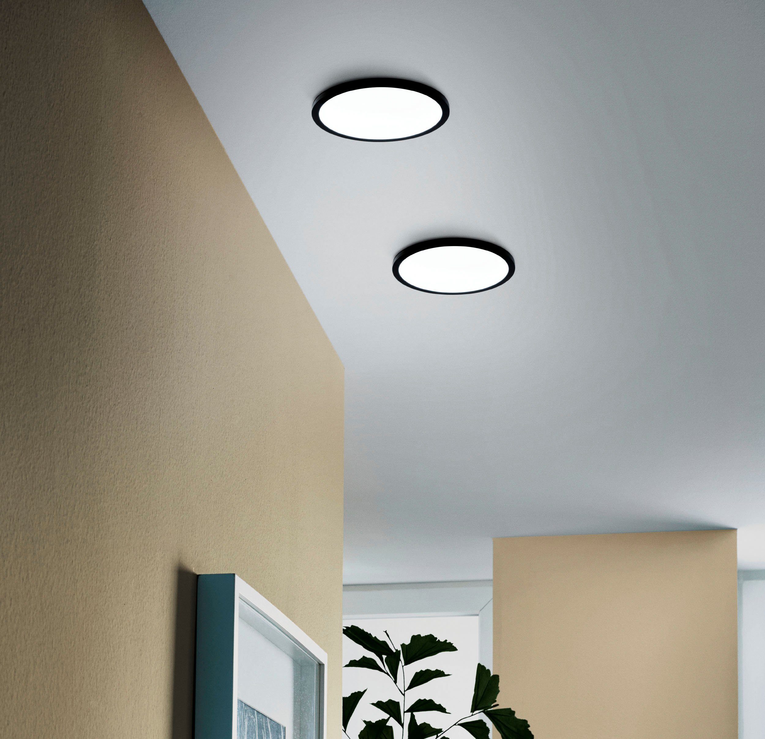 FUEVA LED EGLO Leuchtfläche, Spot, Einbautiefe flach, fest integriert, geringe 25mm Deckenleuchte FLEX, Neutralweiß, Einbaustrahler