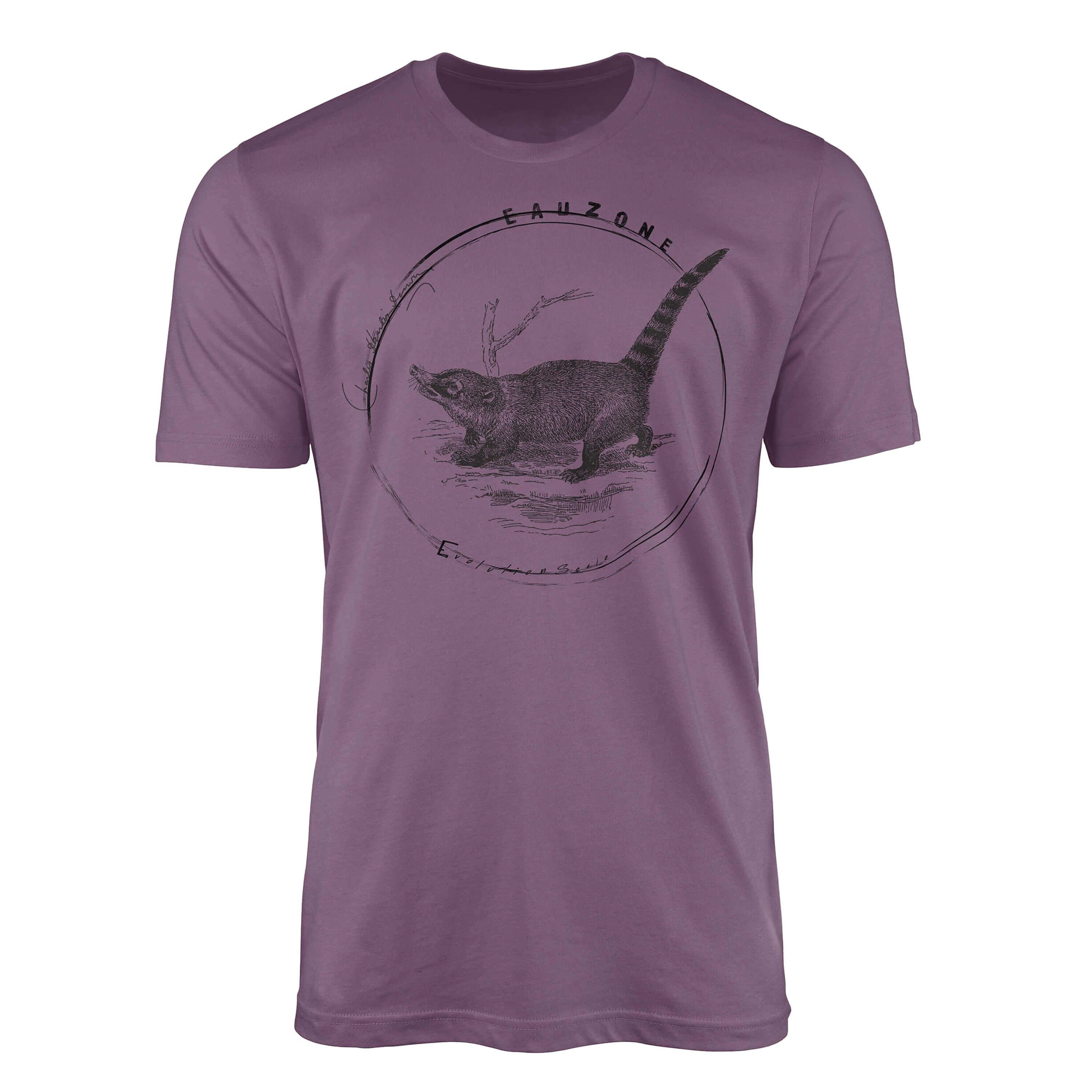Herren Sinus Evolution T-Shirt Nasenbär Art T-Shirt Shiraz