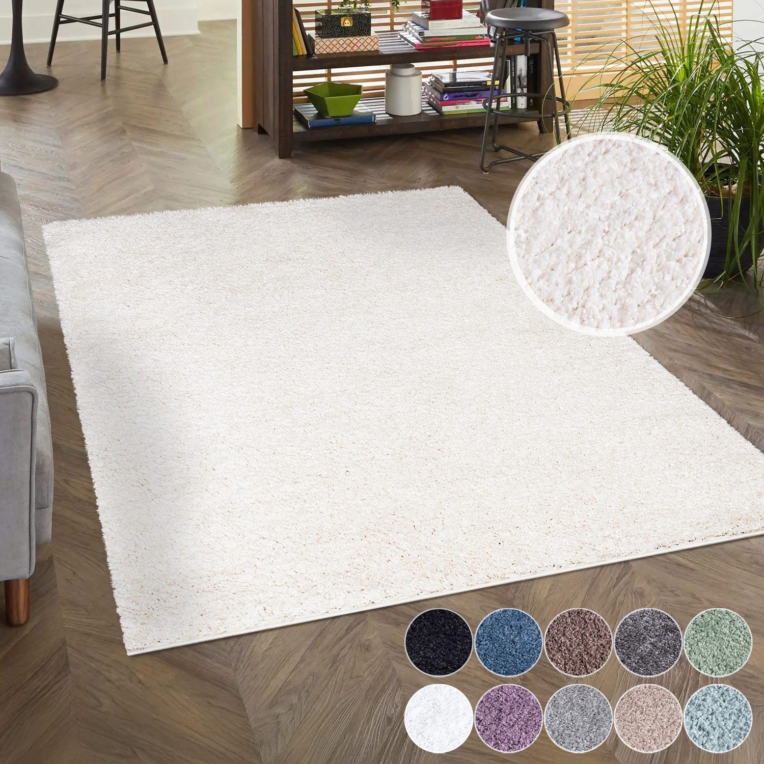 Carpet City Hochflor-Teppich City Shaggy, rechteckig, Höhe: 30 mm, Auch als Läufer, Langflor, Uni, Shaggy, flauschig-weich
