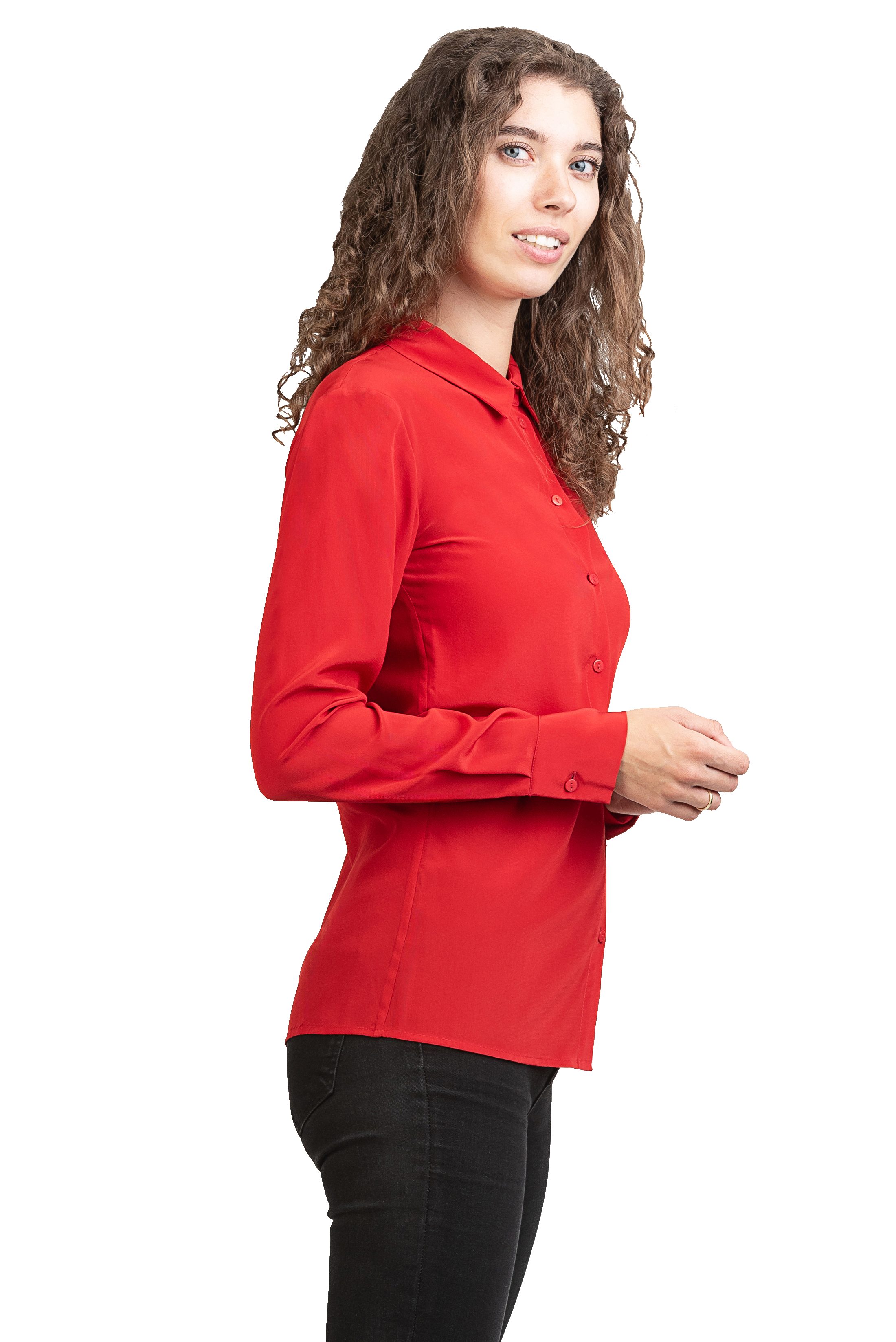 Posh Gear Seidenbluse Damen Seidenbluse Collettoseta Bluse aus 100% Seide 100% Seide