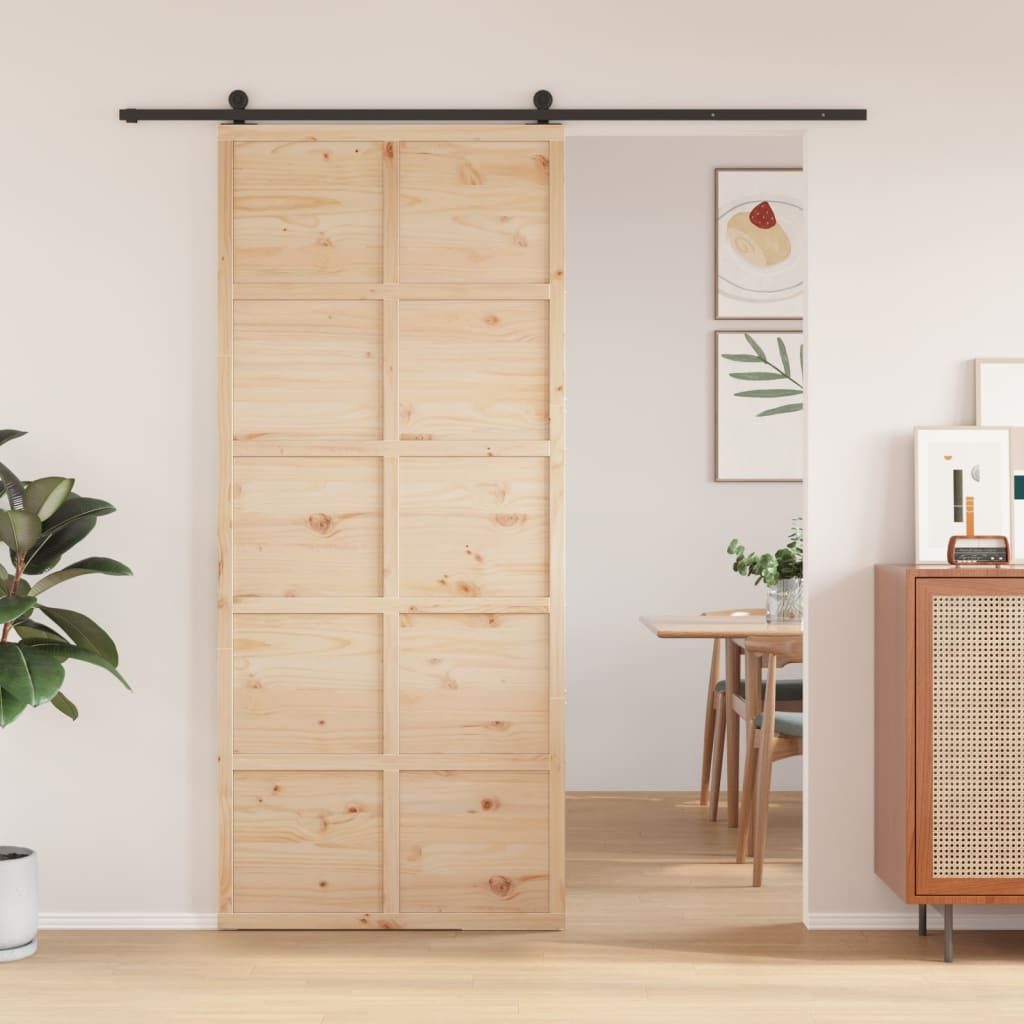 vidaXL Schiebetür, Scheunentür 90x208 cm Massivholz günstig online kaufen