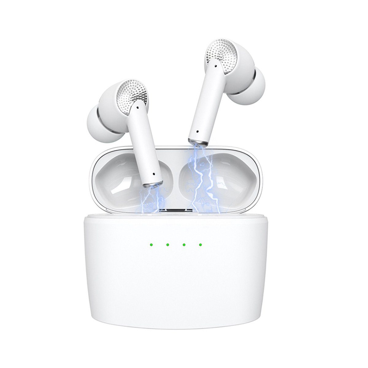7Magic Bluetooth Kopfhörer (IPX7 J8, Wireless, In Geräuschunterdrückung, Assistent, Stunden TWS Spielzeit) kabellose Aktive Wasserdicht,Freisprechfunktion, Ear Anzeige Google 40 Kopfhörer Weiß|ohne LED Earbuds wireless Siri