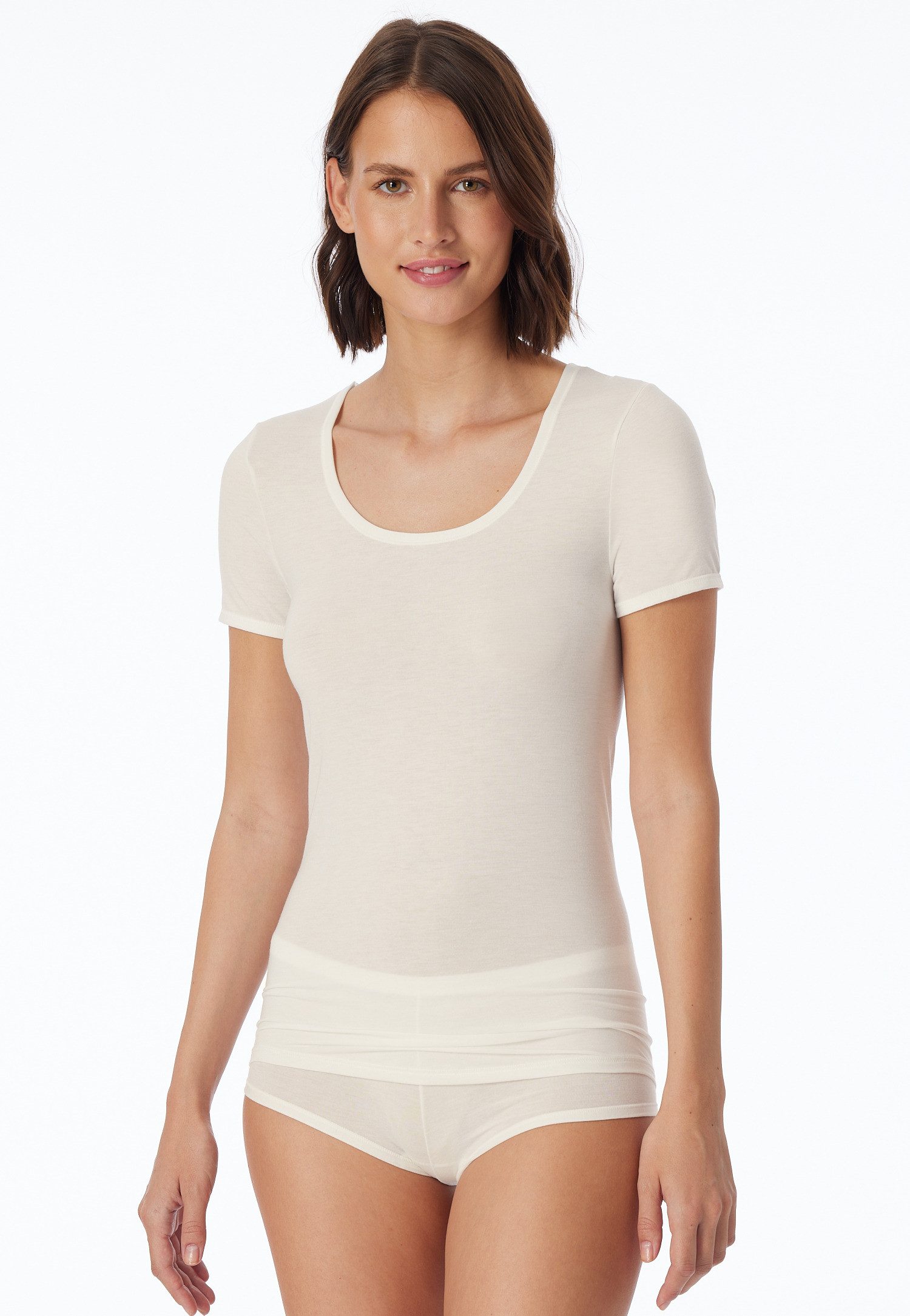Schiesser Kurzarmshirt Personal Fit Rundhalsausschnitt, Single Jersey, ohne störende Seitennähte
