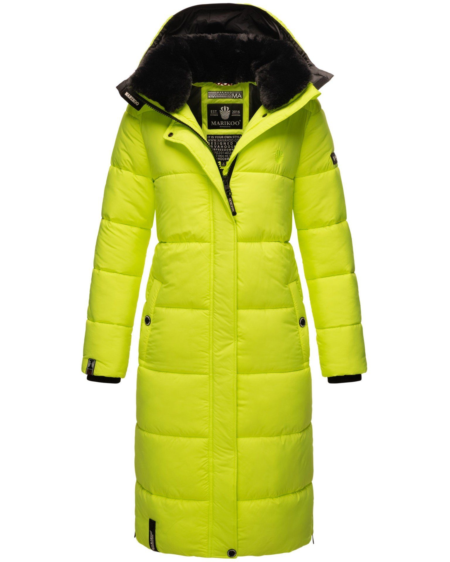 Marikoo Outdoorjacke Reliziaa mit abnehmbarer Kapuze Neon Green