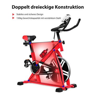 COSTWAY Heimtrainer Fahrradtrainer, Indoor, einstellbar Widerstand/Sitz