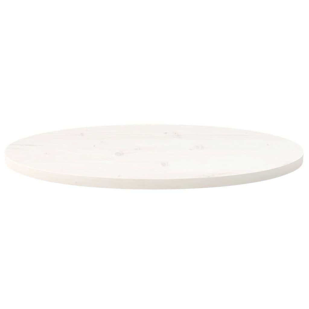 vidaXL Tischplatte Tischplatte Weiß 70x35x2,5 cm Massivholz Kiefer Oval (1 St)