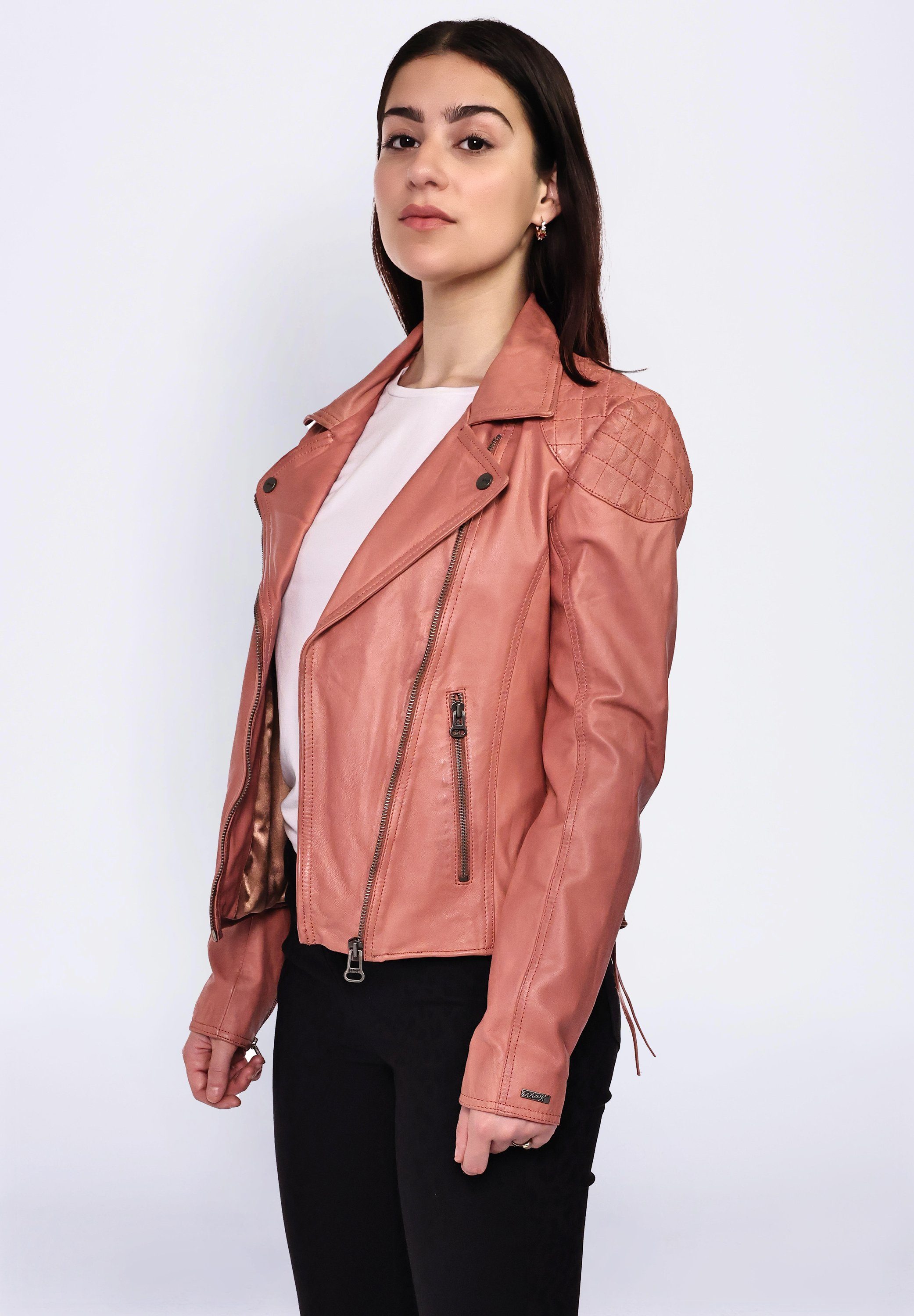 Maze Lederjacke Ibiza salmone