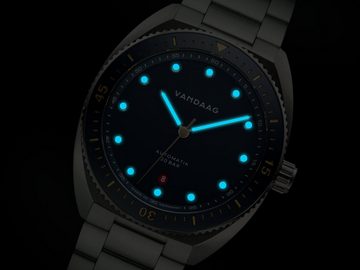 VANDAAG Taucheruhr Tiefsee Automatik Ruhe (Blau), Made in Germany, Automatikwerk, Saphirglas, 20bar WD, Leuchtmasse