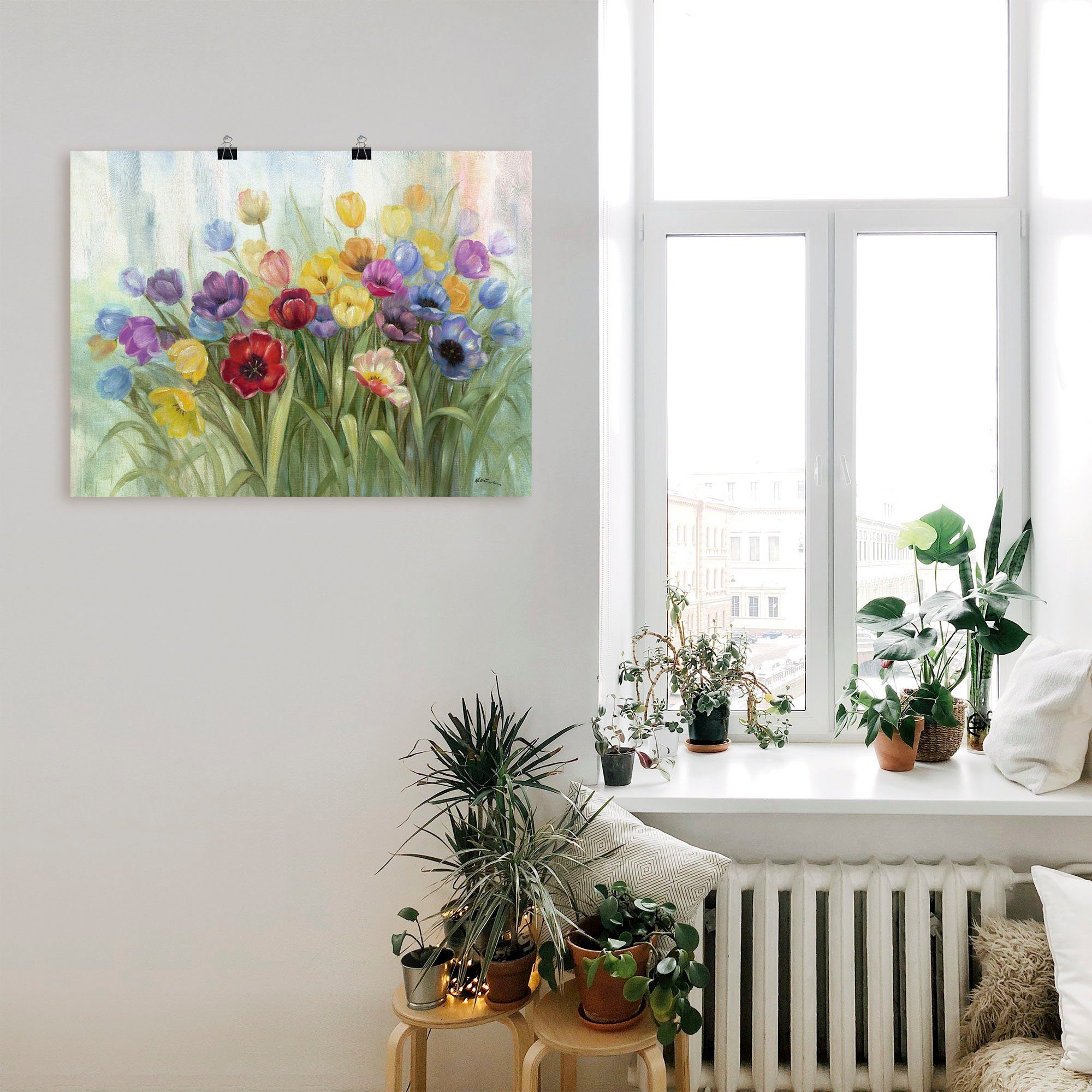 Artland Wandbild Tulpenwiese I, Blumenwiese (1 St), als Leinwandbild, Poster in verschied. Größen