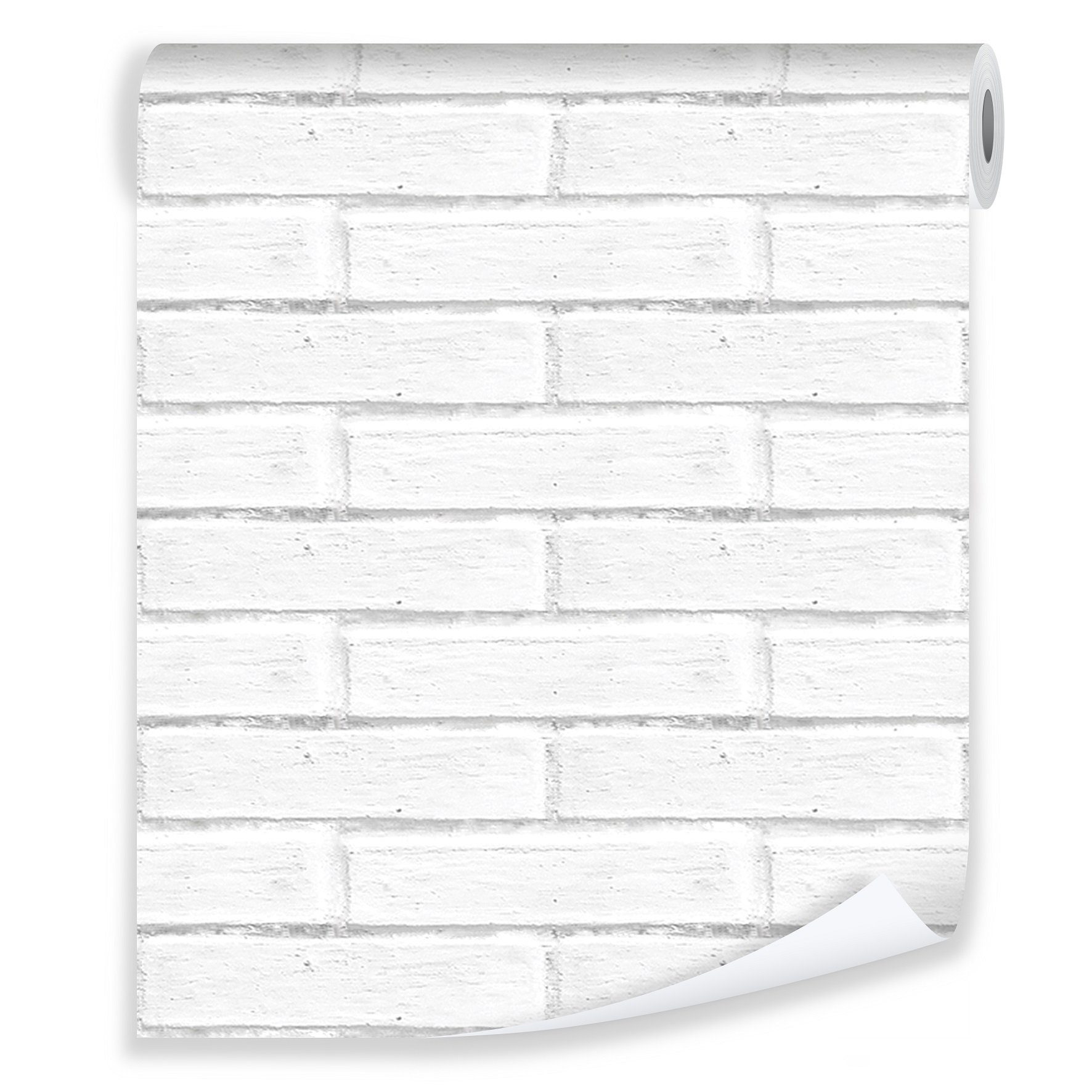 Wallarena Vliestapete Steinoptik Ziegel Stein Steinwand Tapete 3D Effekt 10m x 50cm, Glatt, Ziegeloptik, Vliestapete Grau weiß Wohnzimmer Schlafzimmer Küche Tapete + Kleister