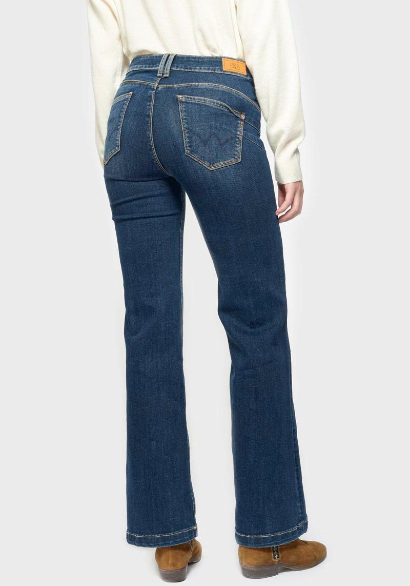 Damen Jeans Le Temps Des Cerises Weite Jeans PULP HIGH FLARE trageangenehmer Stretchdenim