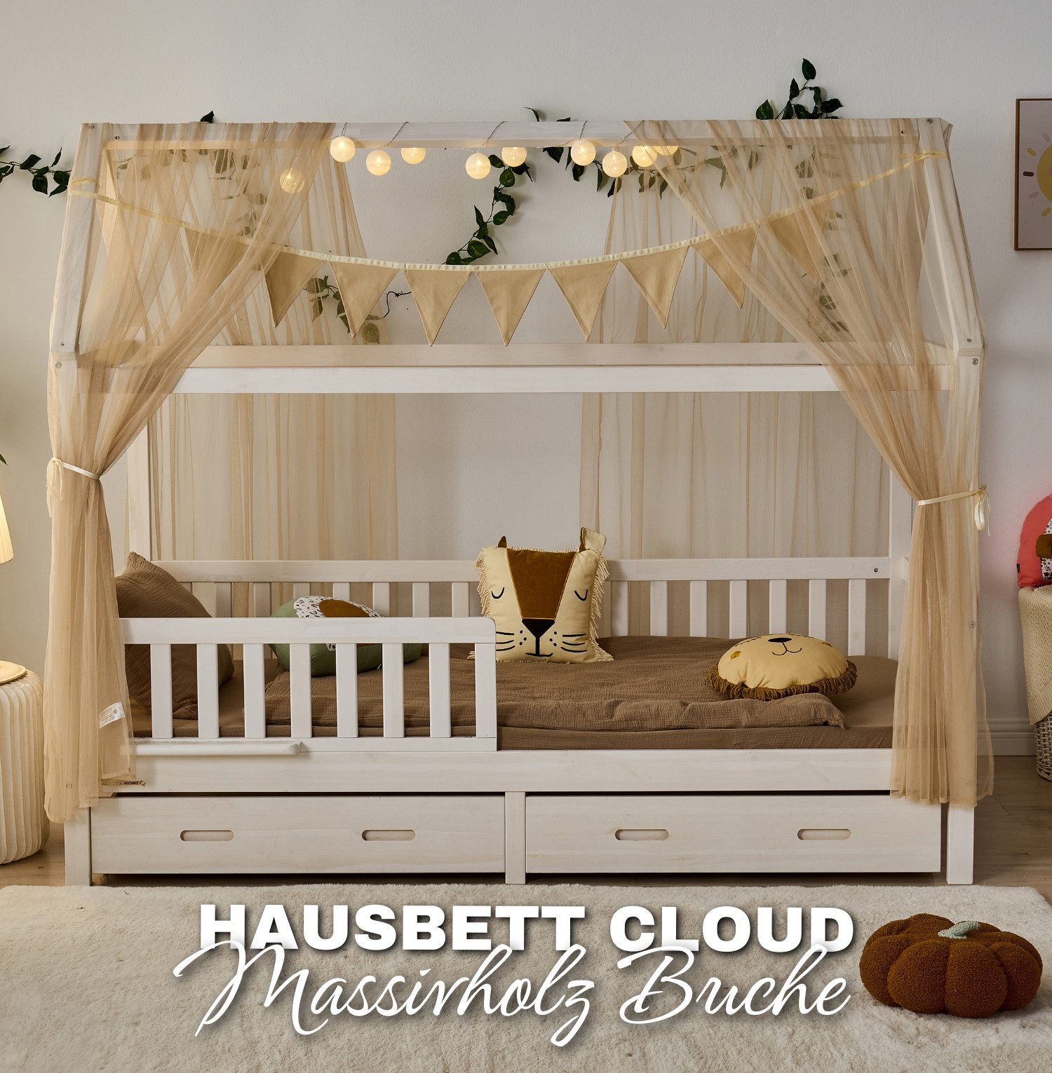 Alavya Home® Hausbett CLOUD aus Buche FSC® 100% zertifiziert KOMPLETT SET m günstig online kaufen