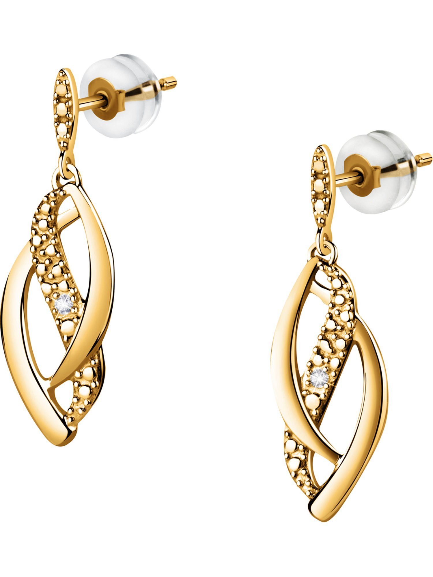 CHRIST Paar Ohrhänger CHRIST Damen-Ohrstecker 375er Gelbgold Diamant