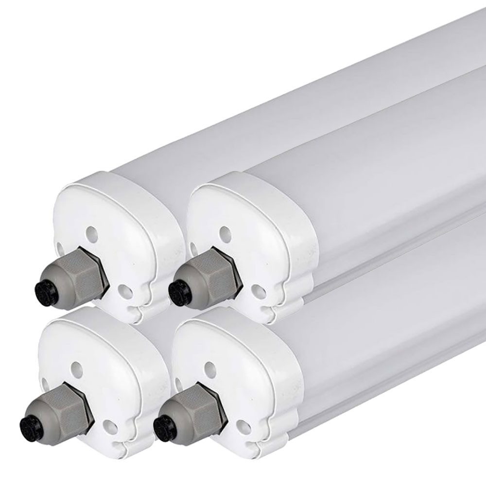 V-TAC LED Deckenleuchte, LED-Leuchtmittel fest verbaut, Neutralweiß, LED Wannenleuchte Kellerlampe neutralweiß 4000K 4320 Lumen L 120 cm 4x