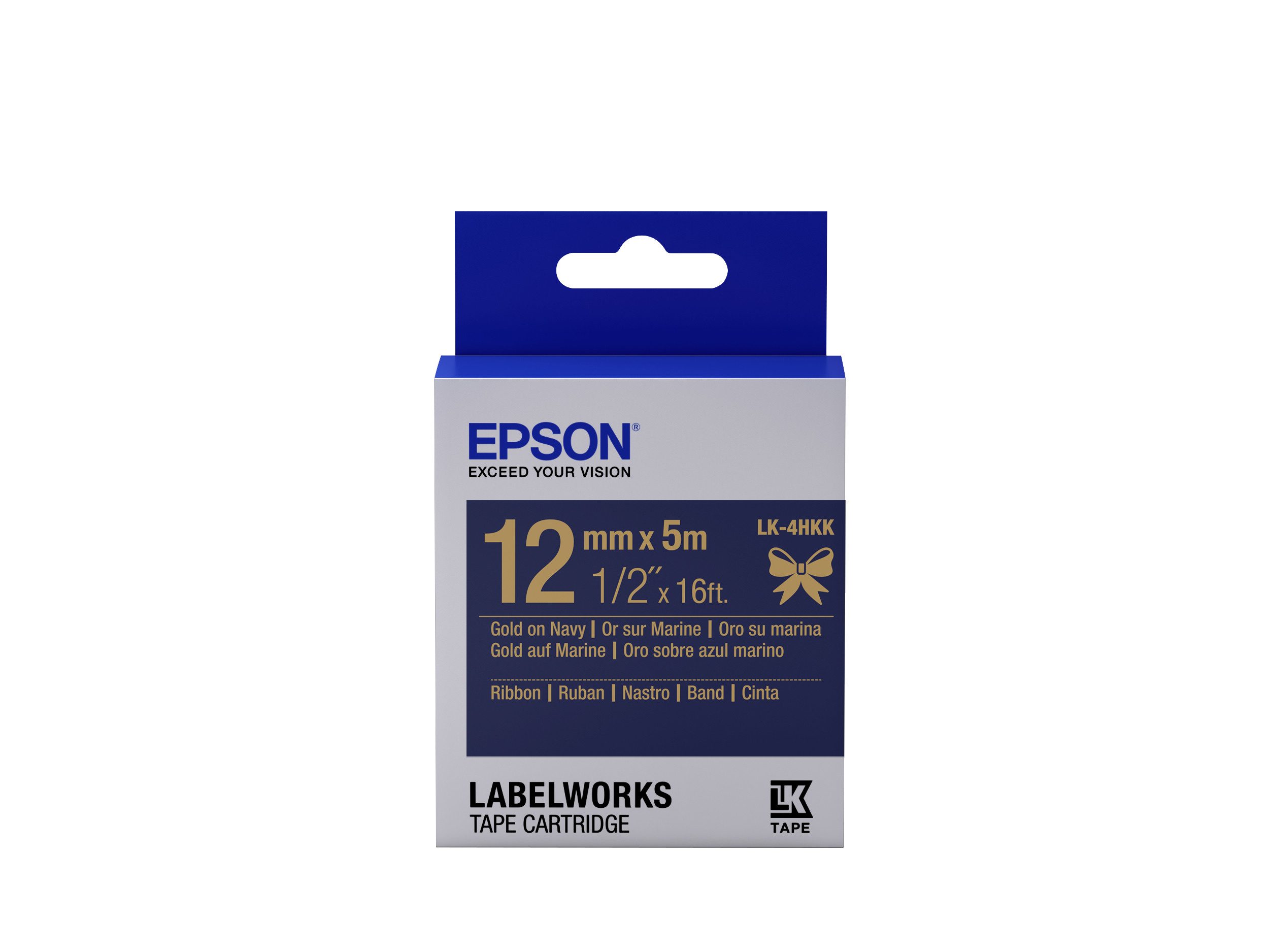 Epson - Satinband Navy / Schrift Gold 12mm C53S654002 Tintenpatrone