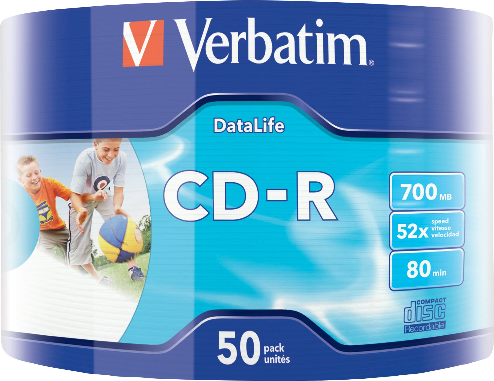 Verbatim CD-Rohling 50 Rohlinge CD-R printable 40-118mm 80Min 700MB 52x Shrink