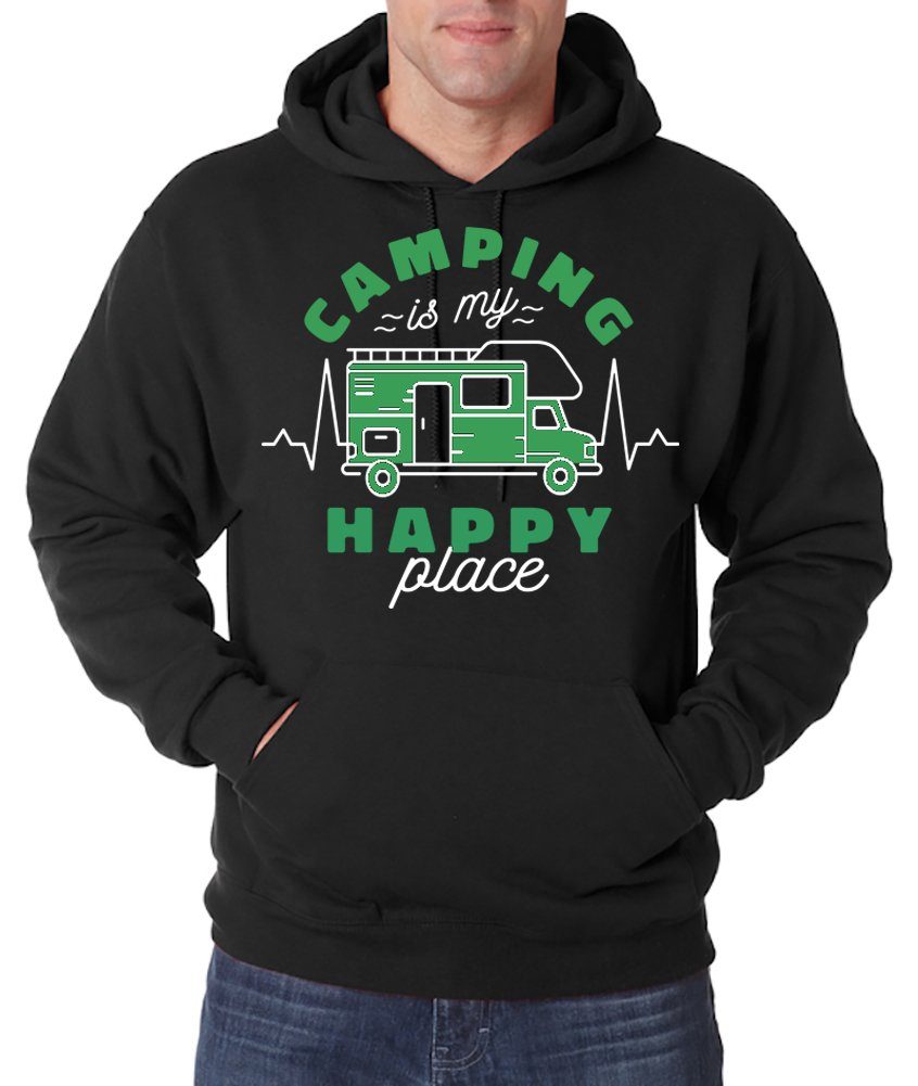 Youth Designz Kapuzenpullover Camping is my Happy Place Herren Hoodie Pullover mit Trendigem Camper Print
