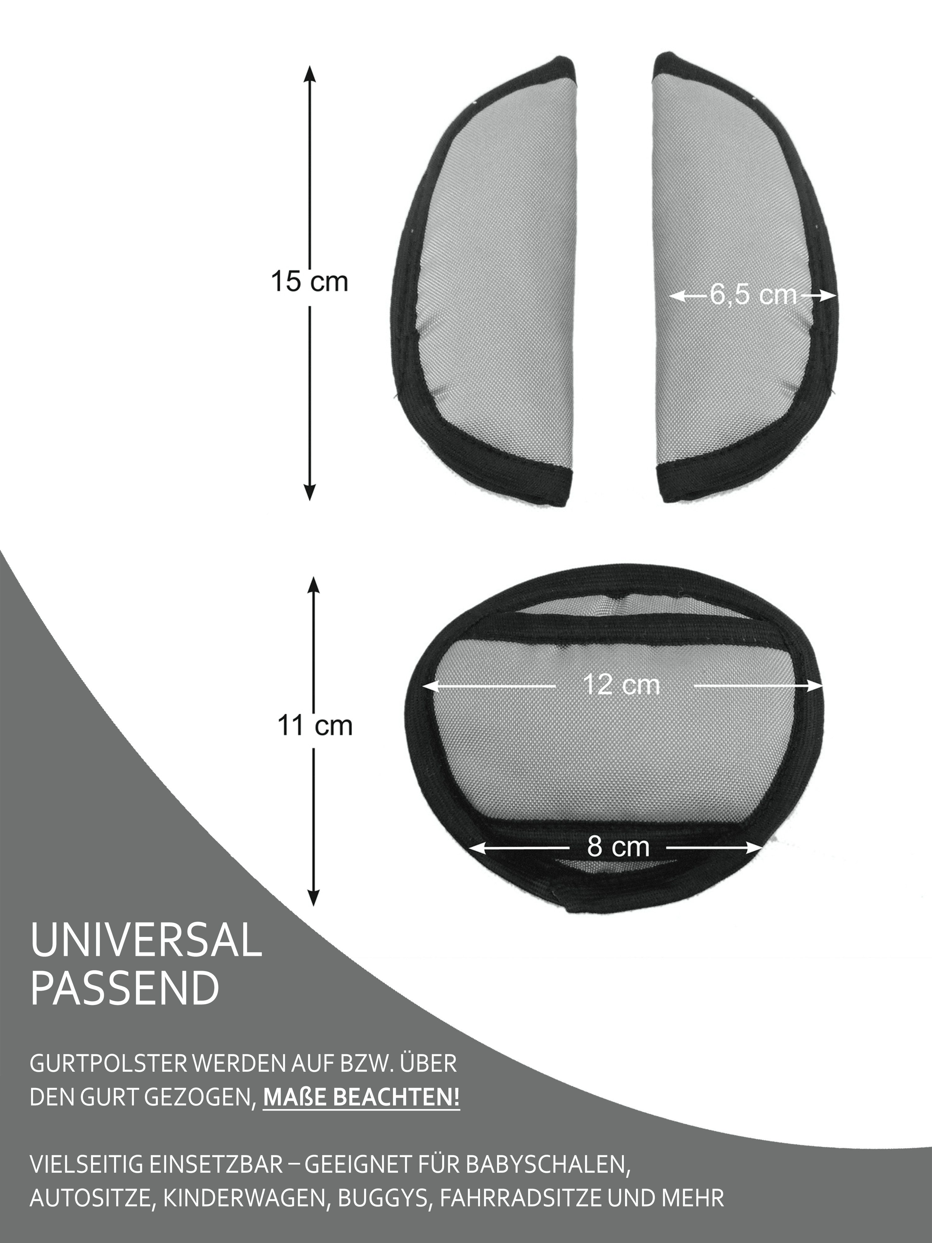BambiniWelt by Rafael K. Gurtpolster Gurtpolster Set universal Babyschale Autositz z.B. Maxi Cosi Cybex – Bild 5 von 5