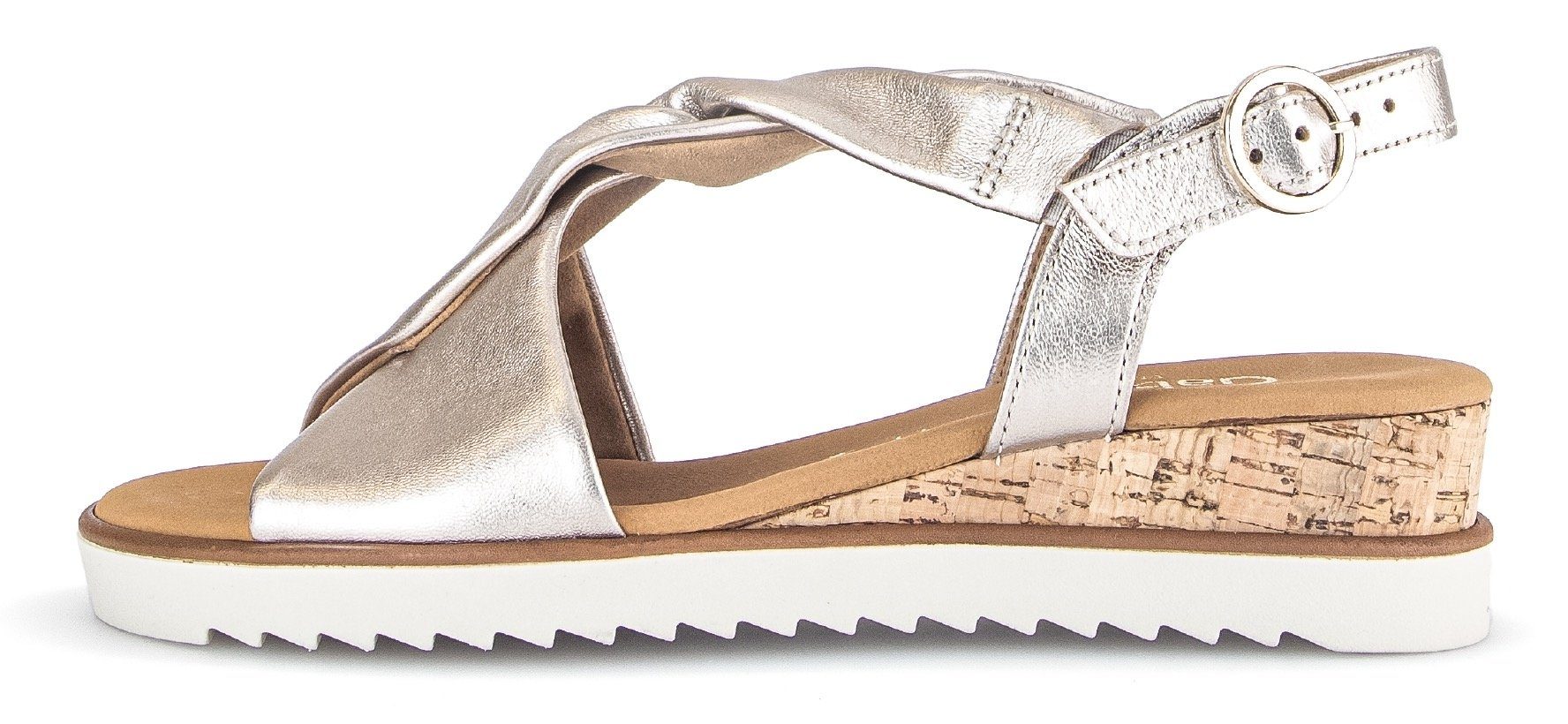 Gabor GENUA Sandalette, Keilabsatz, Sommerschuh, Riemchensandale in Komfortweite G (weit)