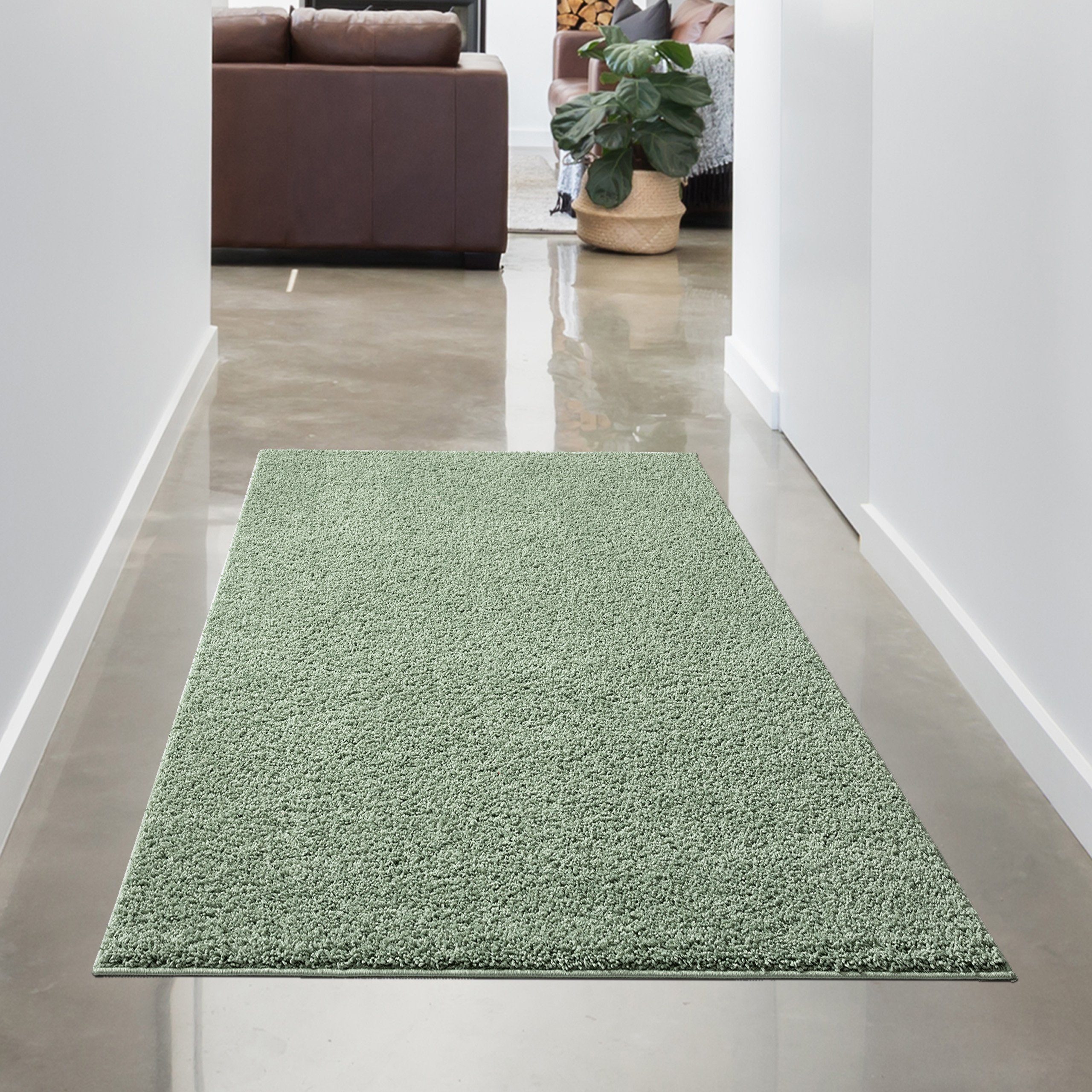 Teppich Wohnzimmer Teppich flauschig warm • in grün, Carpetia, rechteckig, Höhe: 30 mm
