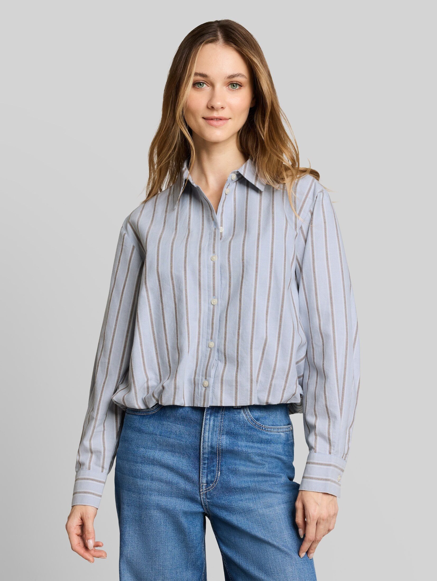 TOM TAILOR Denim Langarmbluse Blusen & Shirts Boxy Fit Hemdbluse mit Streifenmuster