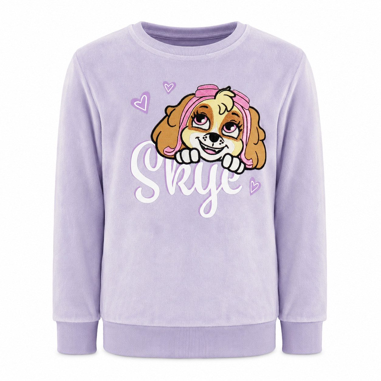 PAW PATROL Sweater Paw Patrol Skye Kinder Mädchen Velour Pullover Sweater Pulli Gr. 98