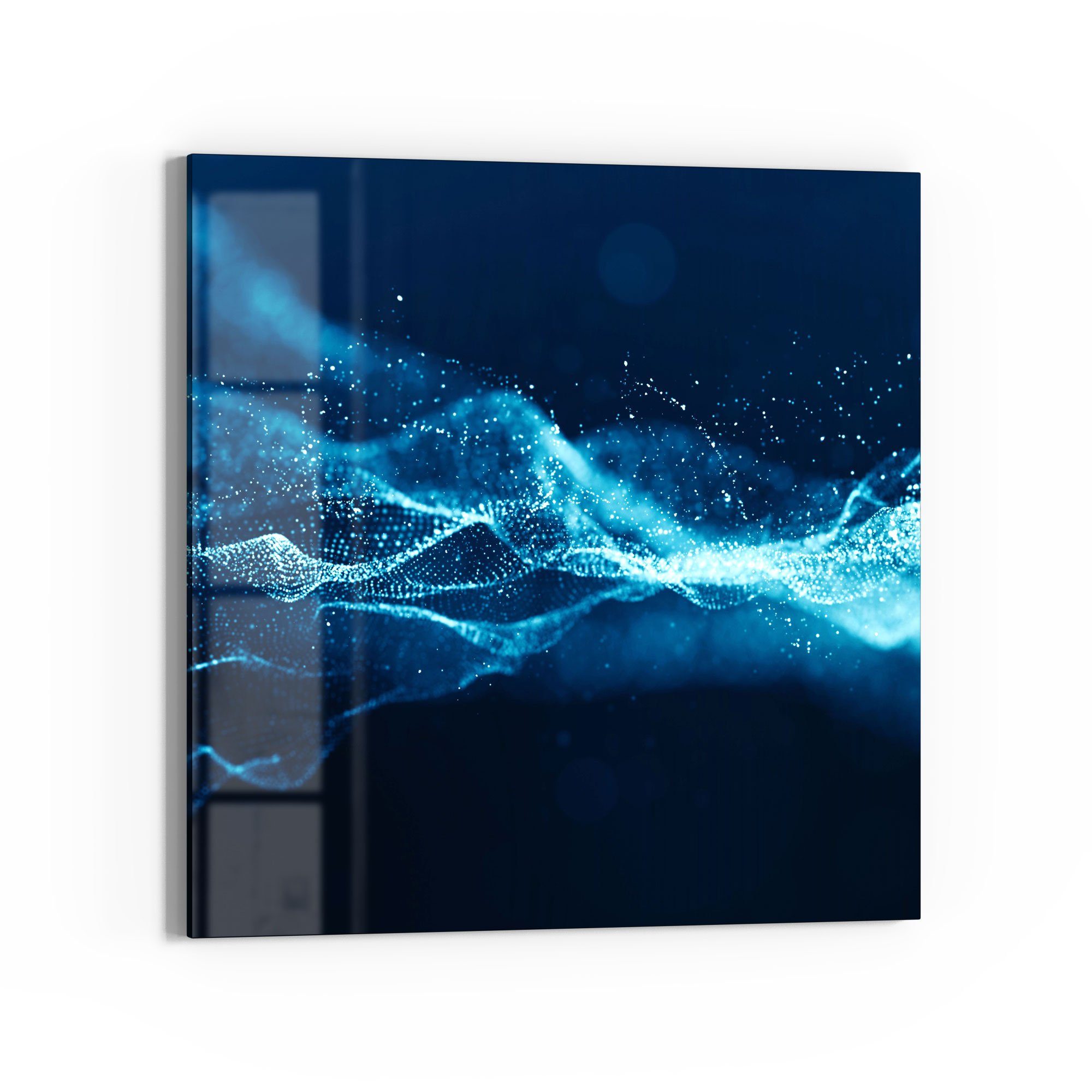DEQORI Glasbild 'Glühende Partikel', 'Glühende Partikel', Glas Wandbild Bild schwebend modern