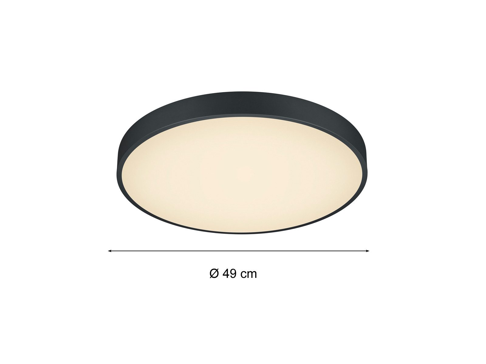 TRIO Leuchten LED Deckenleuchte hell mit 6.200 Lumen Ø 49cm, Lichttemperatur einstellbar, LED fest integriert, Warmweiß, Neutralweiß, modern, leuchtstark & flach