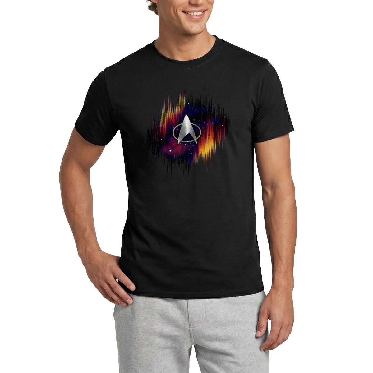 Spreadshirt T-Shirt Star Trek The Next Generation Silber Logo Männer T-Shirt (1-tlg)