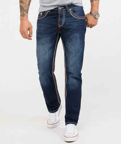 Rock Creek Straight-Jeans »Herren Jeans Stonewashed Dunkelblau RC-2167«