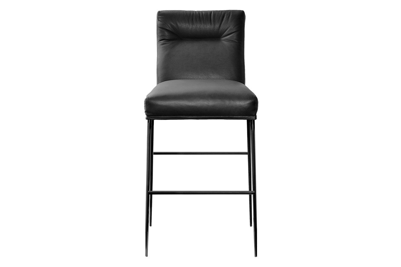 KFF Esszimmerstuhl Thekenstuhl D-light Leder schwarz