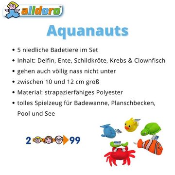 alldoro Badespielzeug 60326, Aquanauts, 5 niedliche Badetiere für Kinder