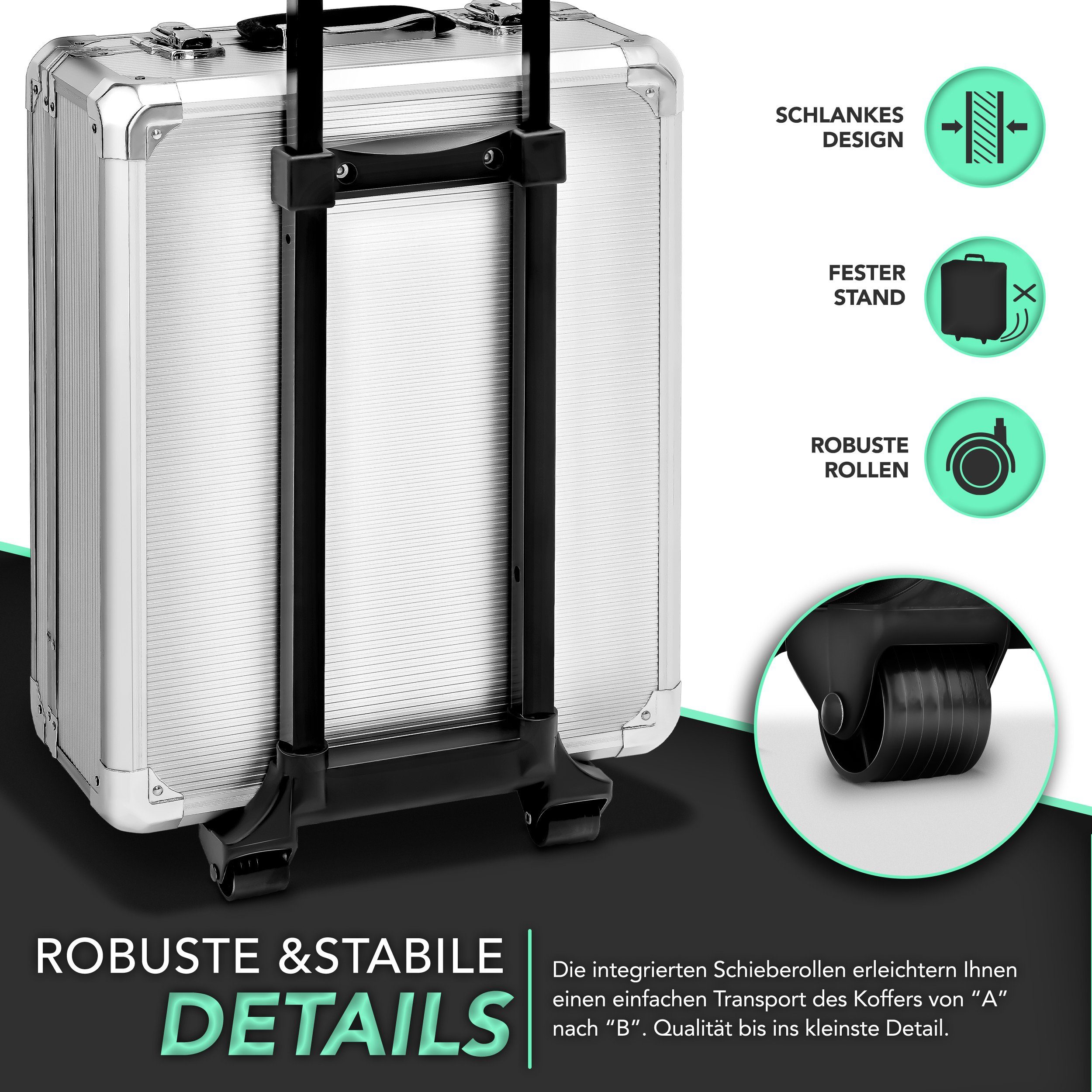 TRESKO Werkzeugset TRESKO® 1400 tlg Werkzeugkoffer Silber Werkzeugkasten Werkzeugbox, Werkzeug-Trolley – Bild 4 von 5